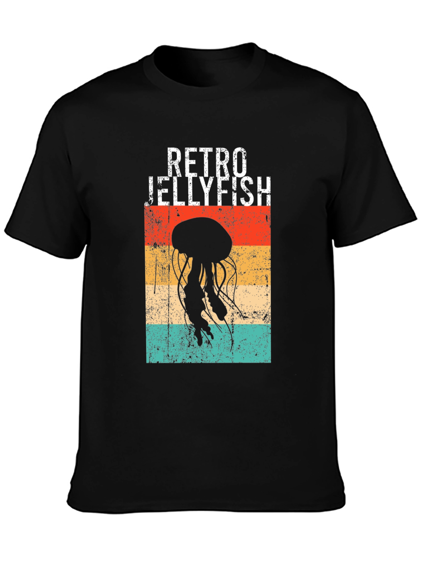 Retro Jellyfish Graphic T-Shirt - Black