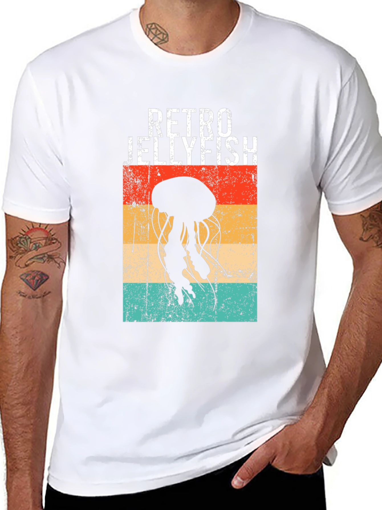 Retro Jellyfish Graphic T-Shirt - Black