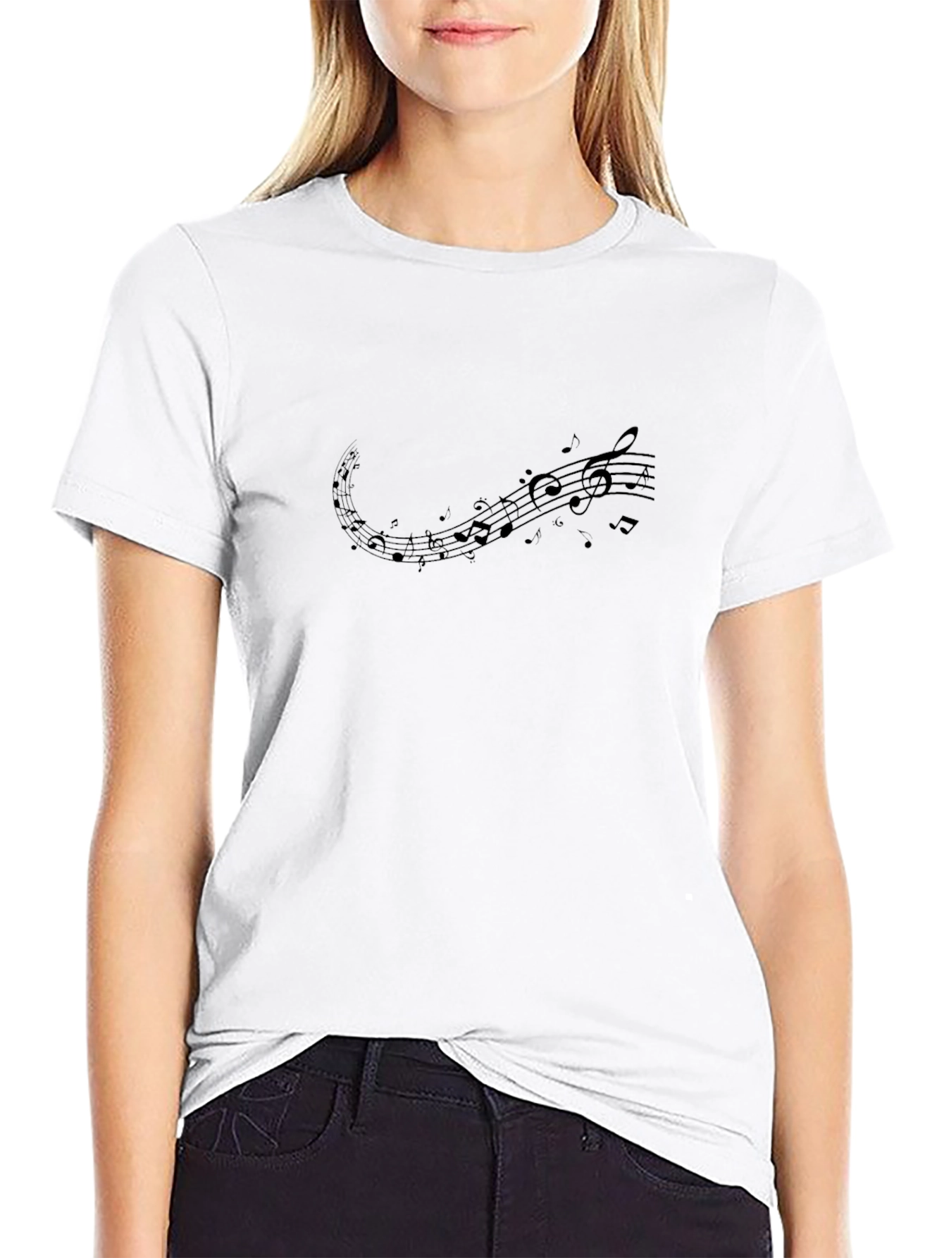 Musical Note Black T-Shirt