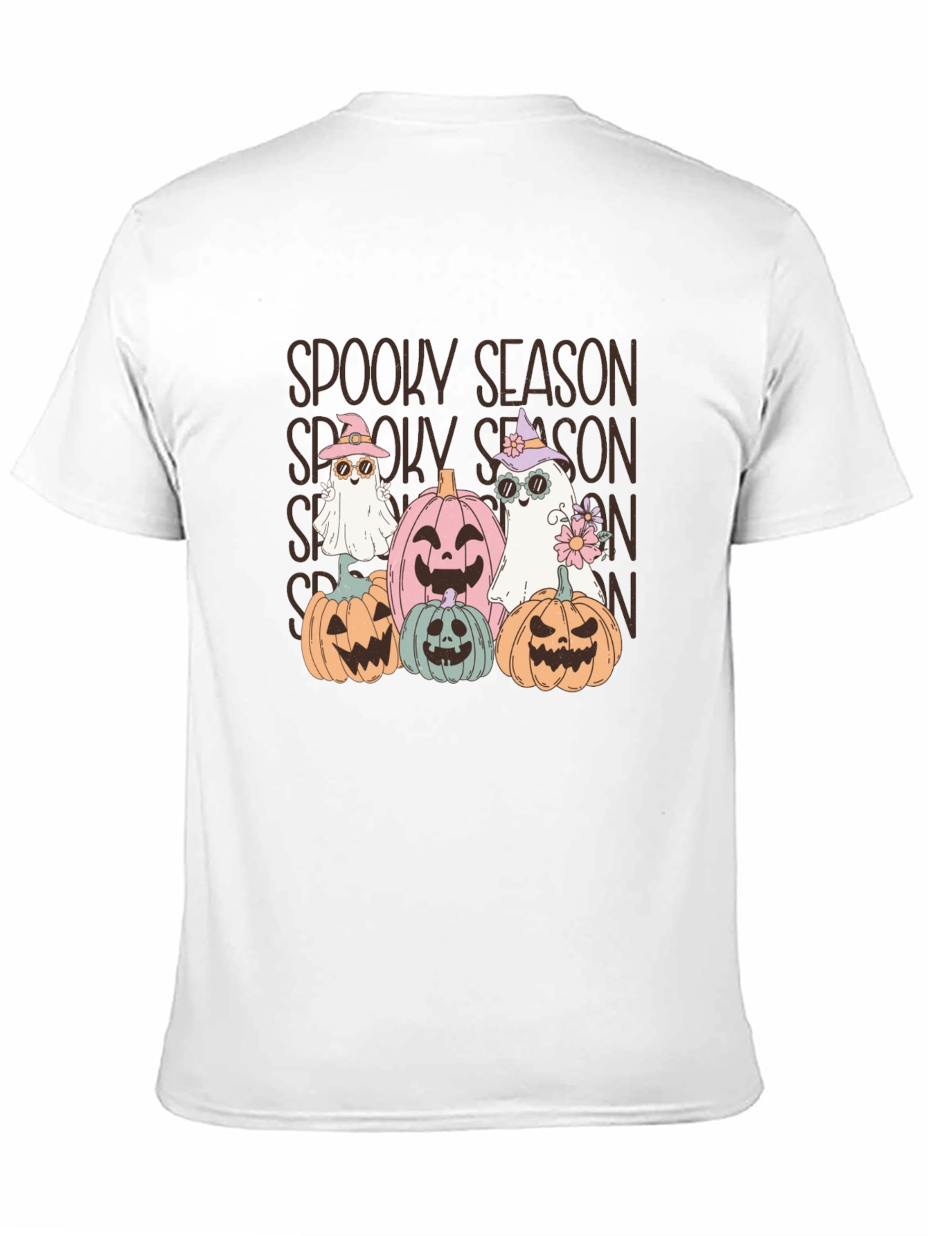 Spooky Season T-Shirt - Halloween Pumpkins and Ghosts