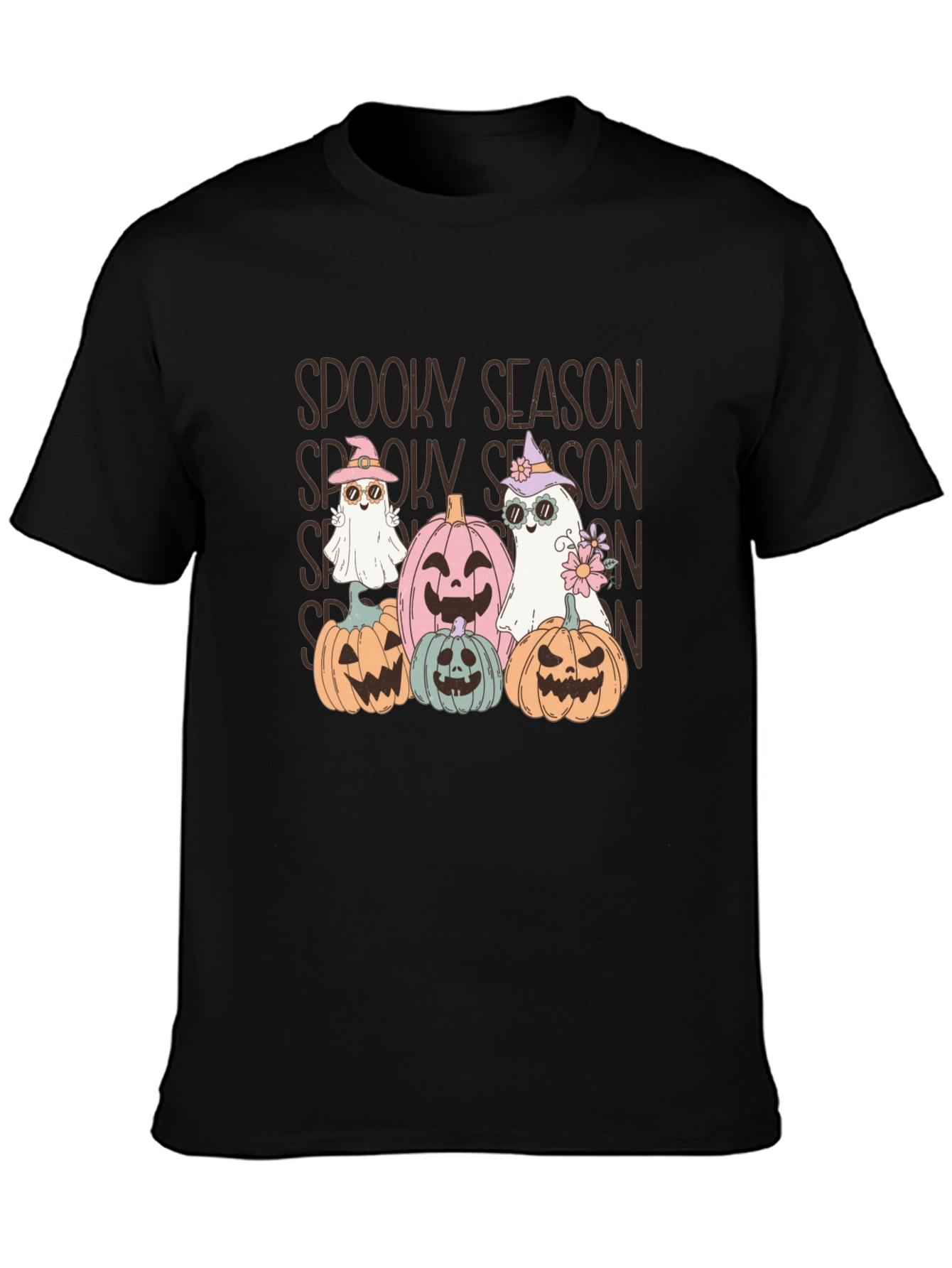 Spooky Season T-Shirt - Halloween Pumpkins and Ghosts