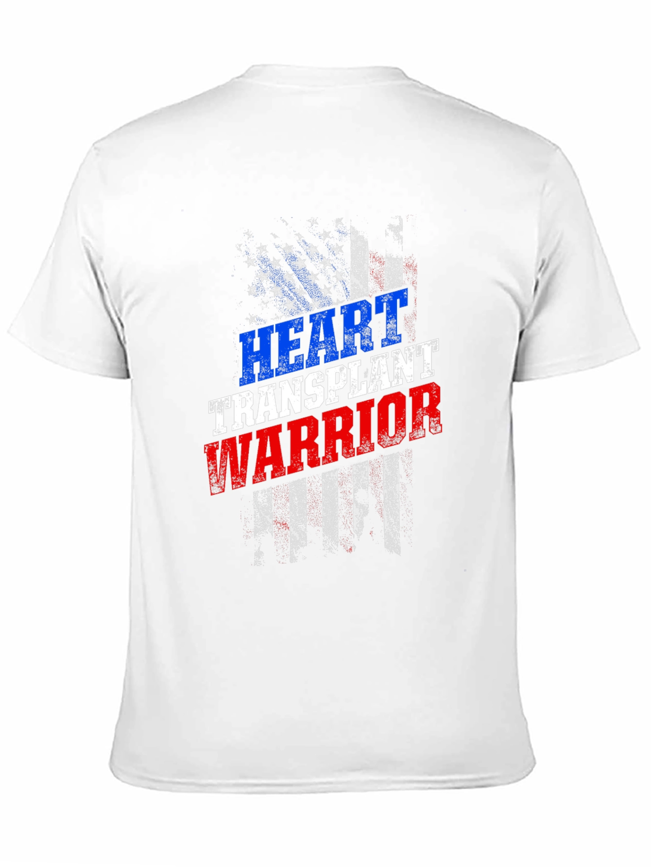 Heart Transplant Warrior USA Flag Graphic T-Shirt