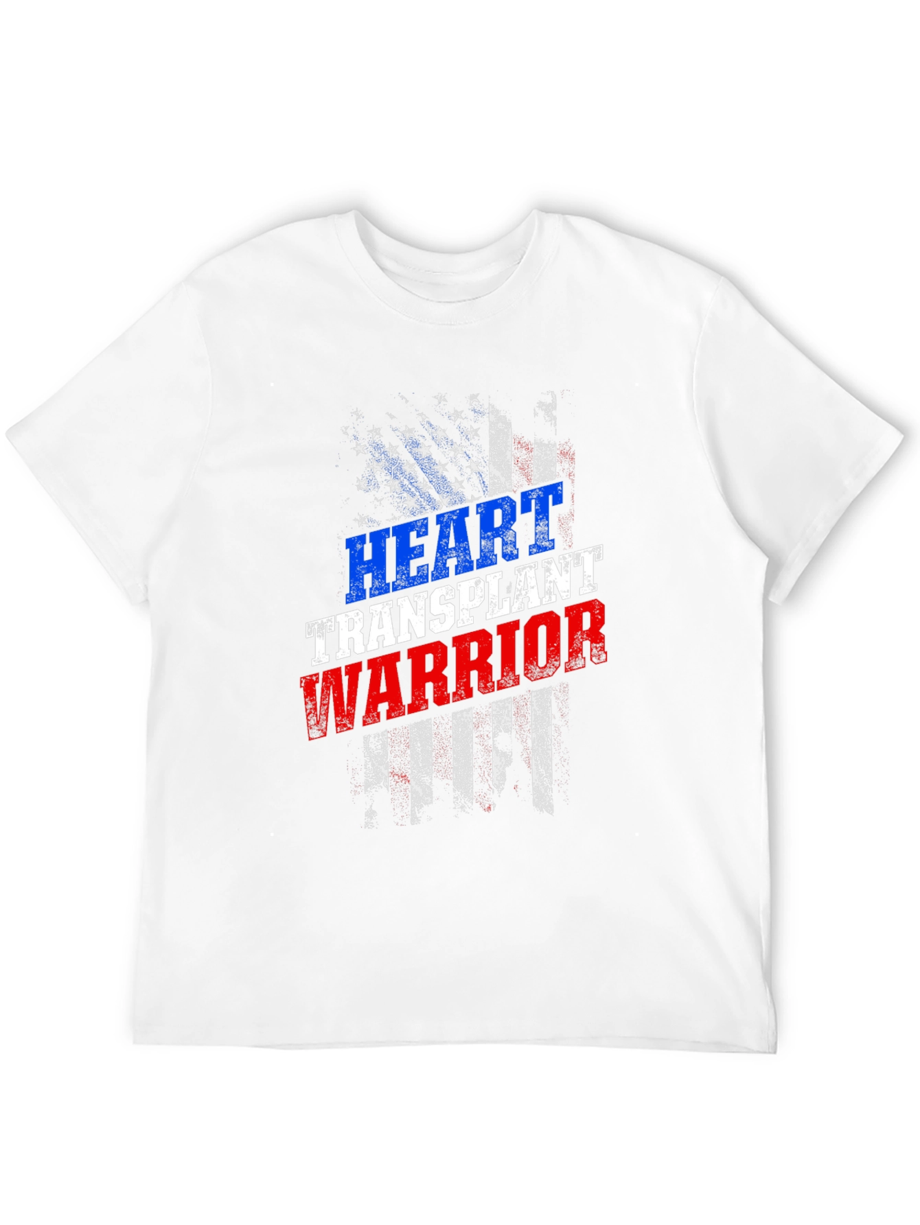 Heart Transplant Warrior USA Flag Graphic T-Shirt