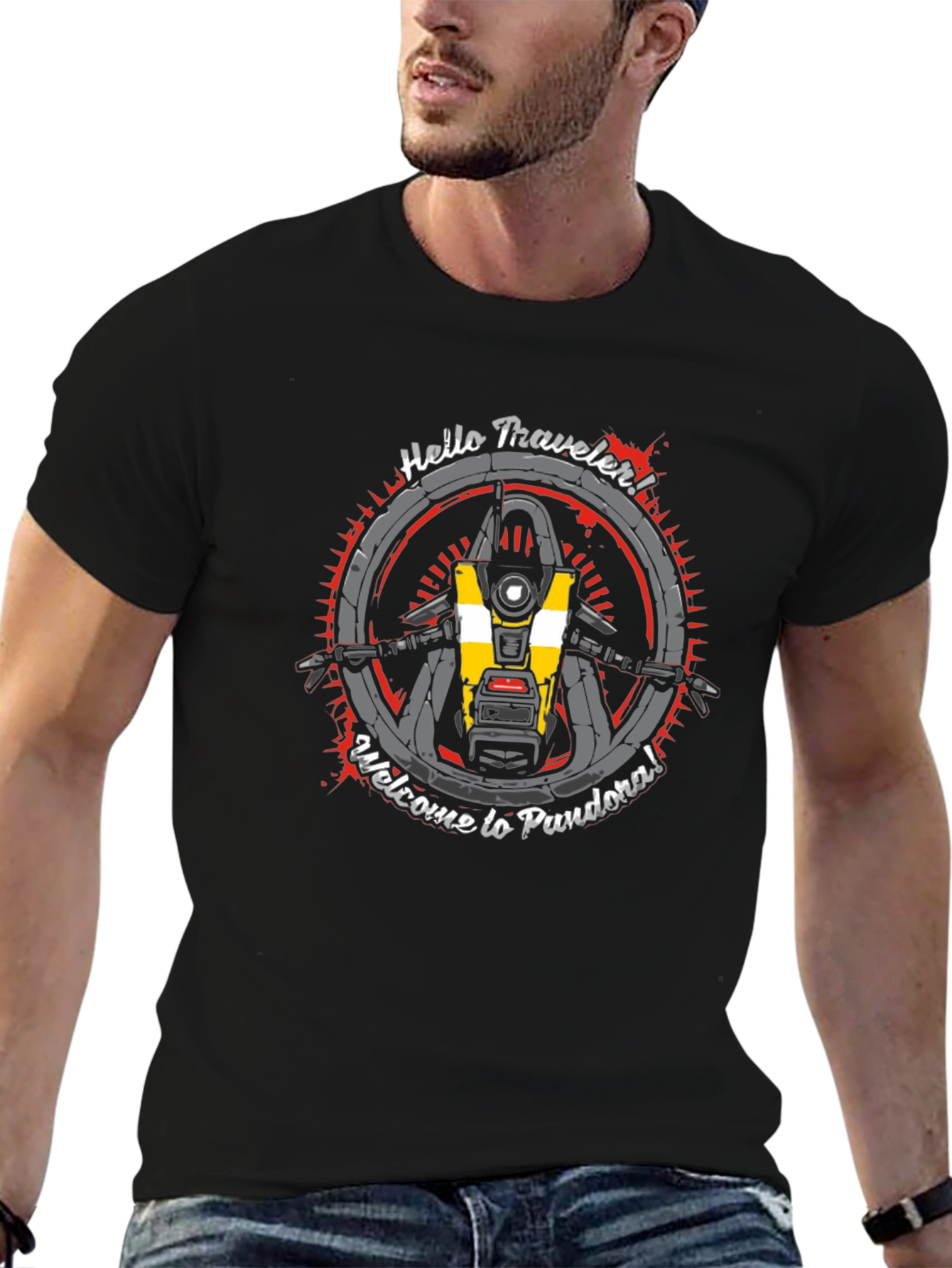 Borderlands Claptrap Hello Traveler Graphic Tee