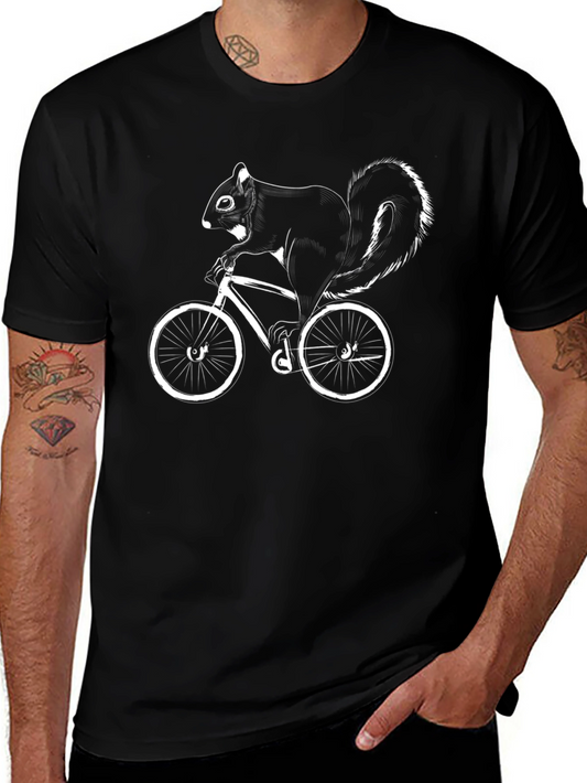 Squirrel Riding Bike Graphic Tee