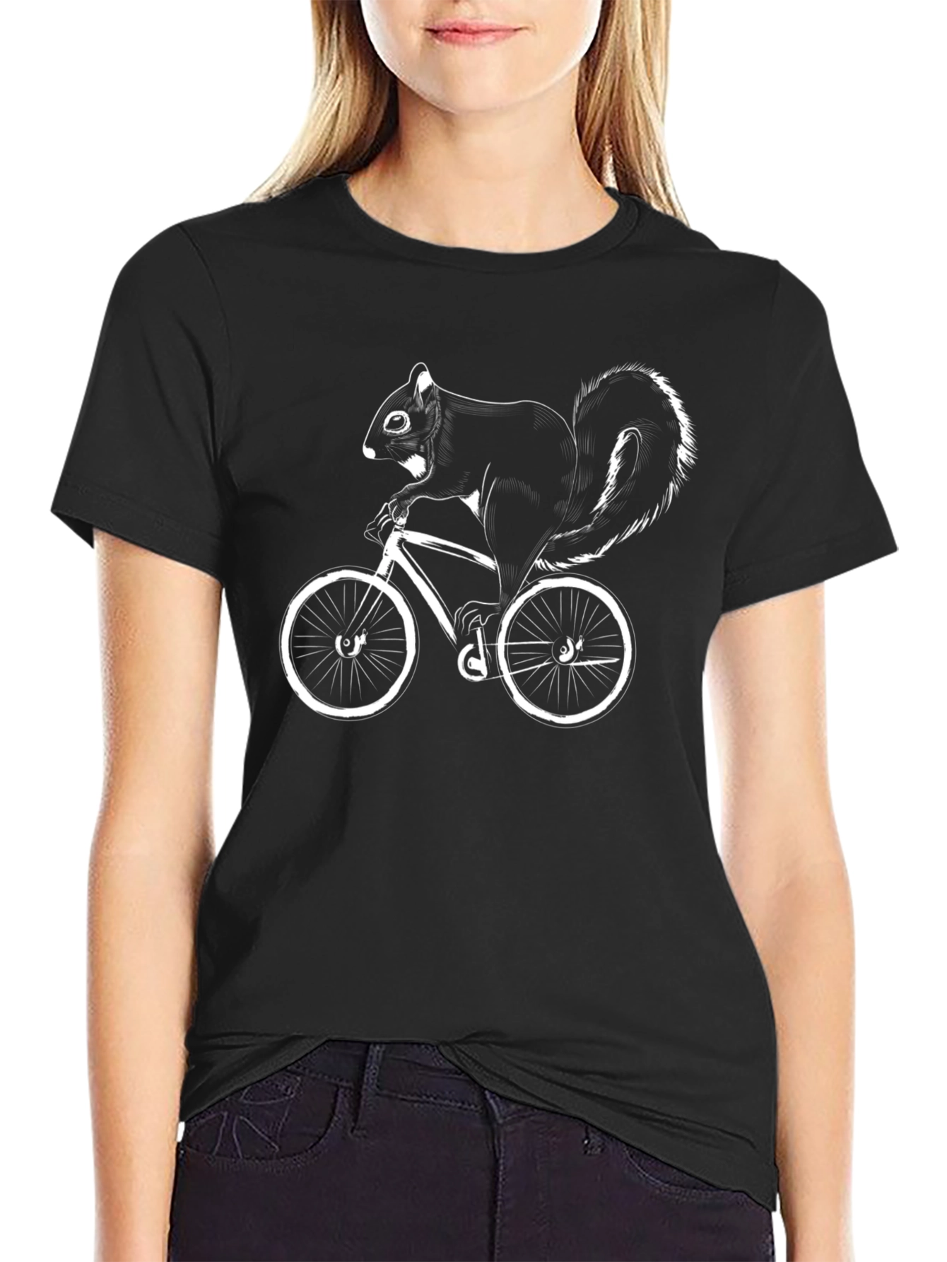 Squirrel Riding Bike Graphic Tee