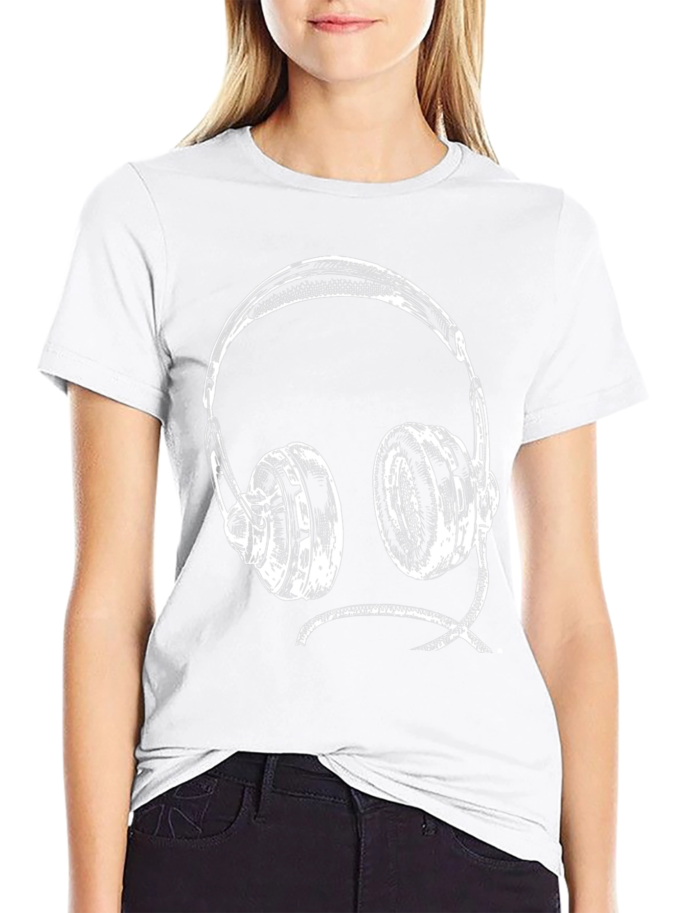 Headphone Graphic Tee - Black