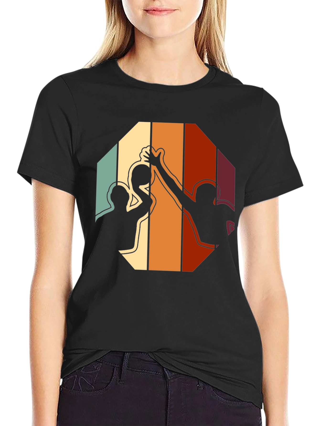 Retro Basketball Graphic Tee - Black