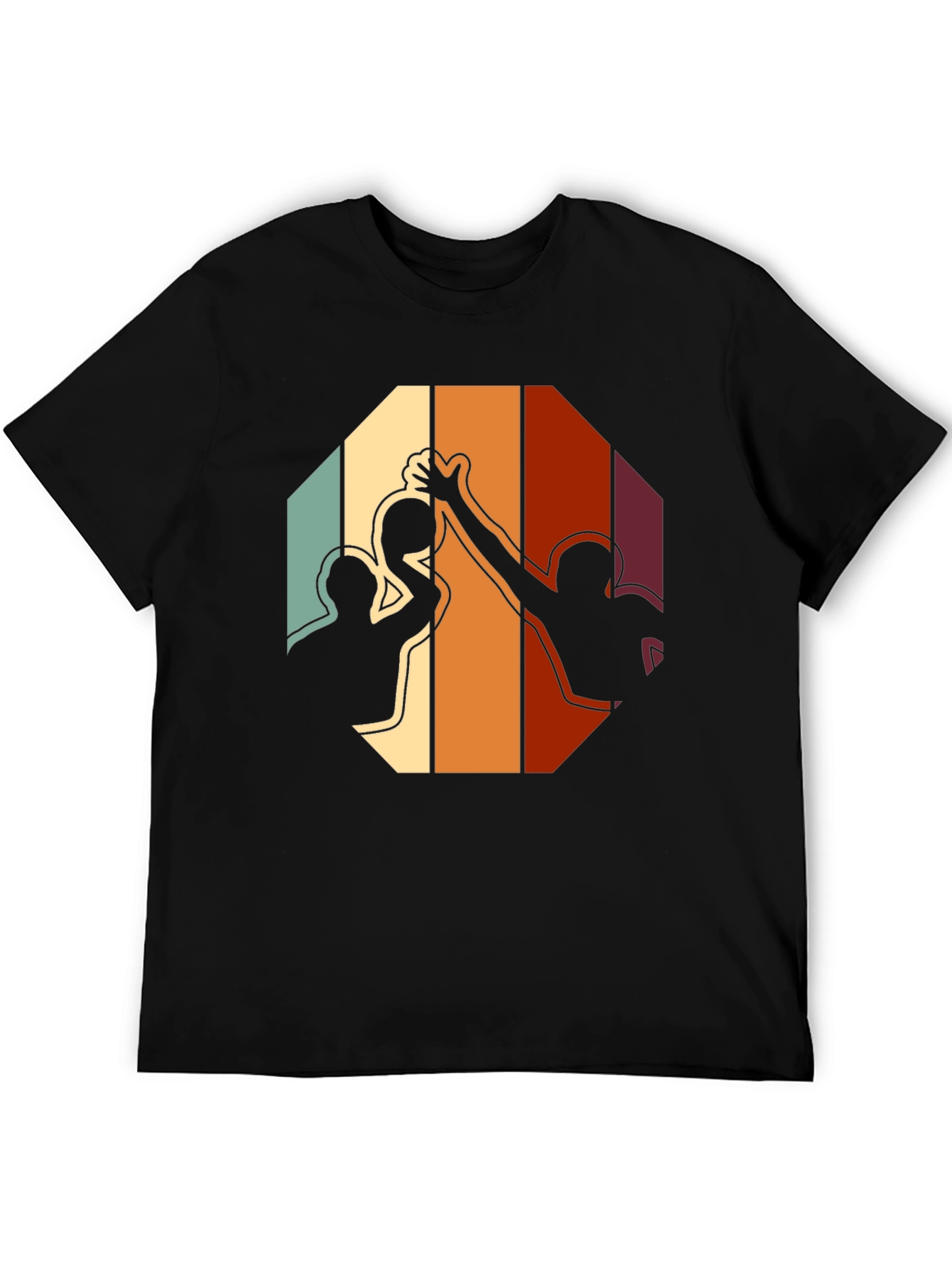 Retro Basketball Graphic Tee - Black