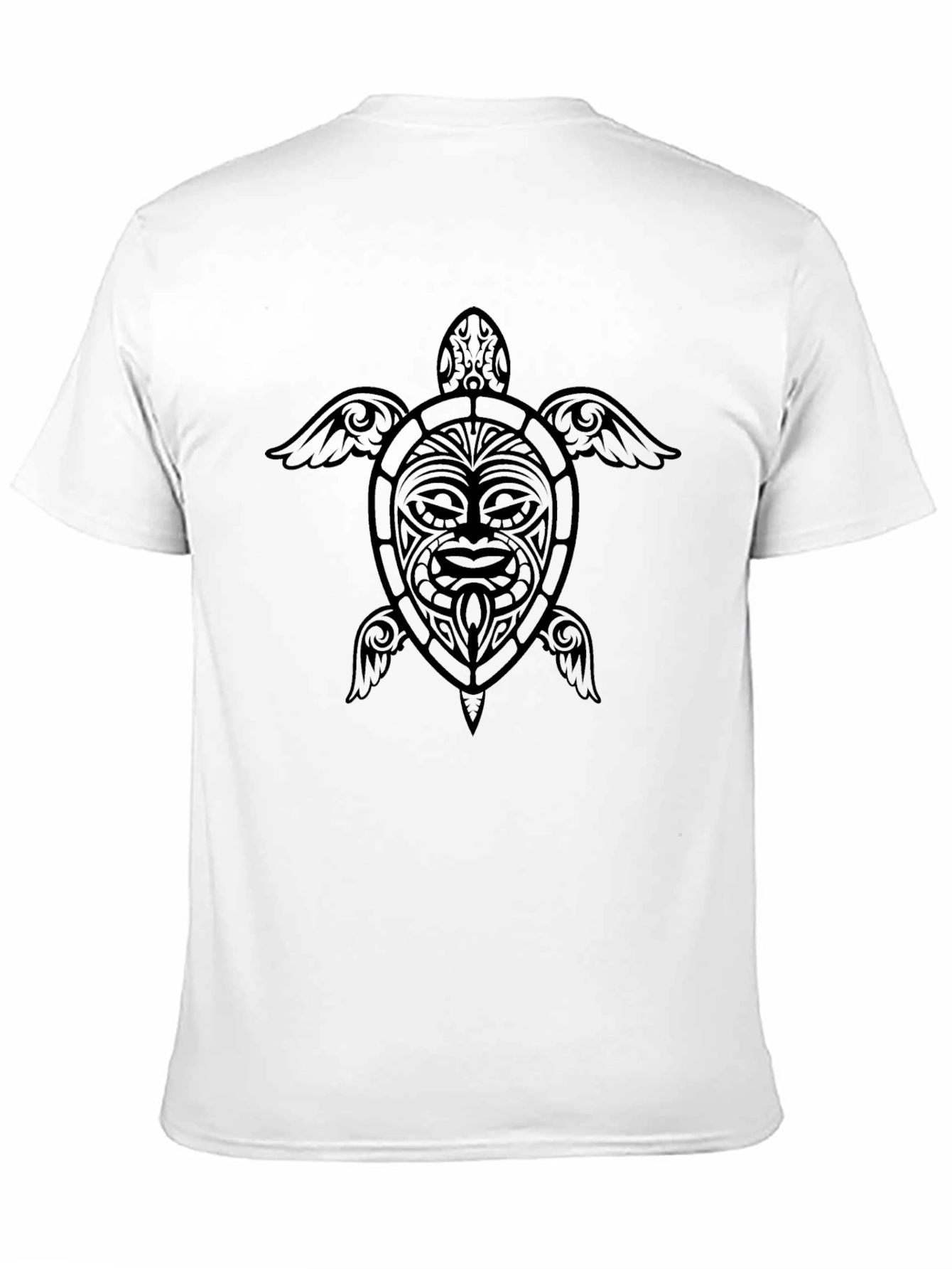 Tribal Turtle Graphic Tee - Black Cotton Blend