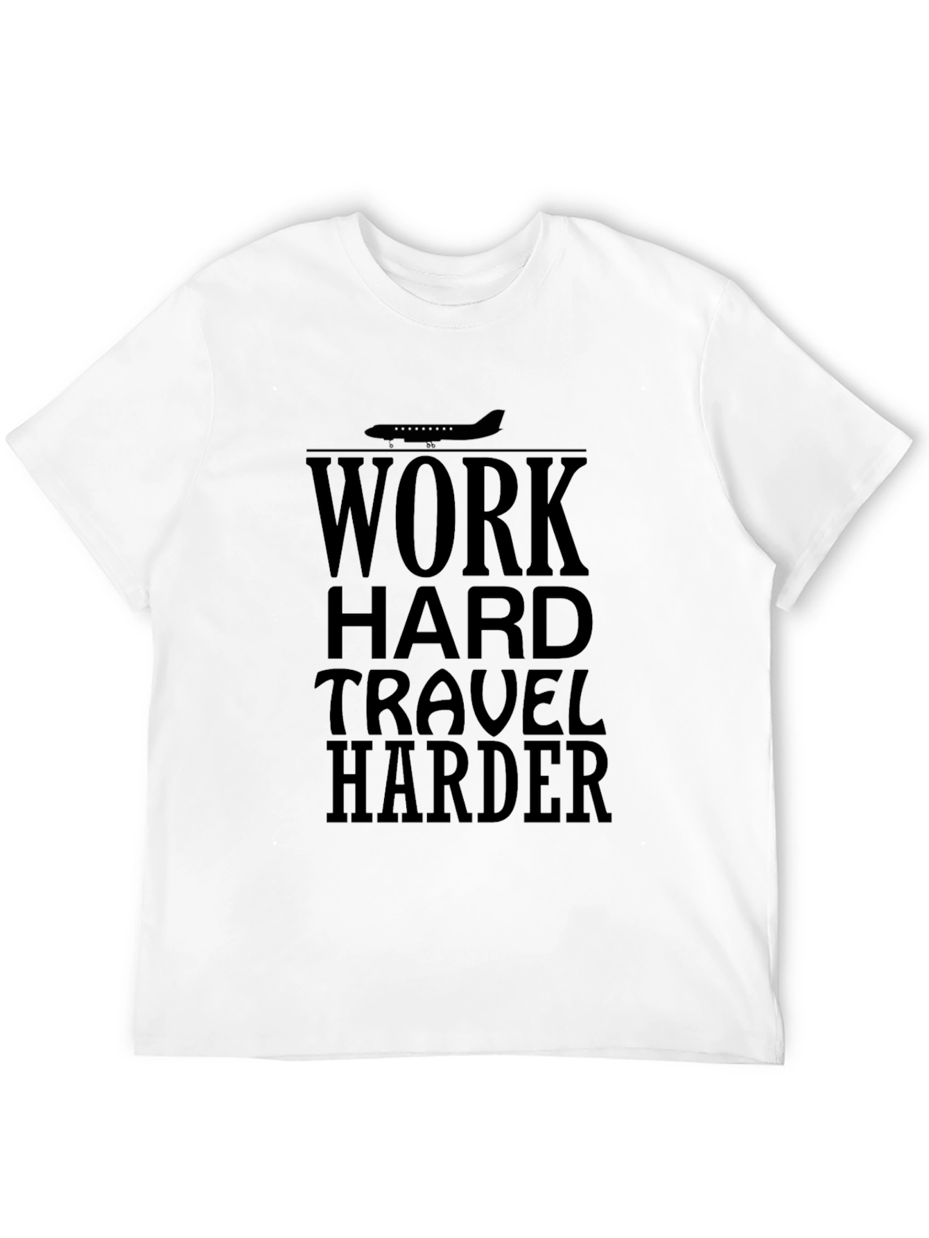Work Hard Travel Harder Black Graphic Tee