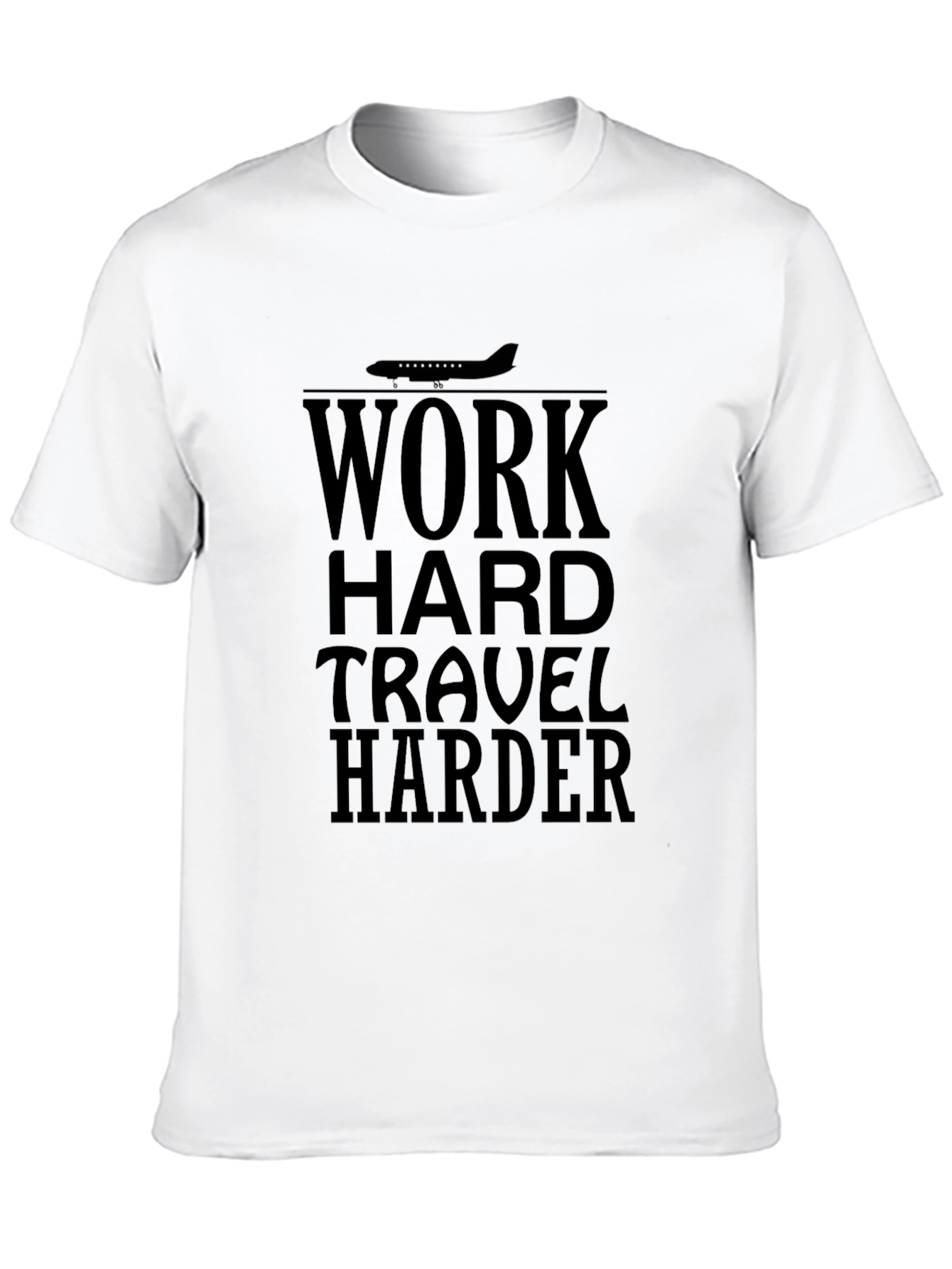 Work Hard Travel Harder Black Graphic Tee