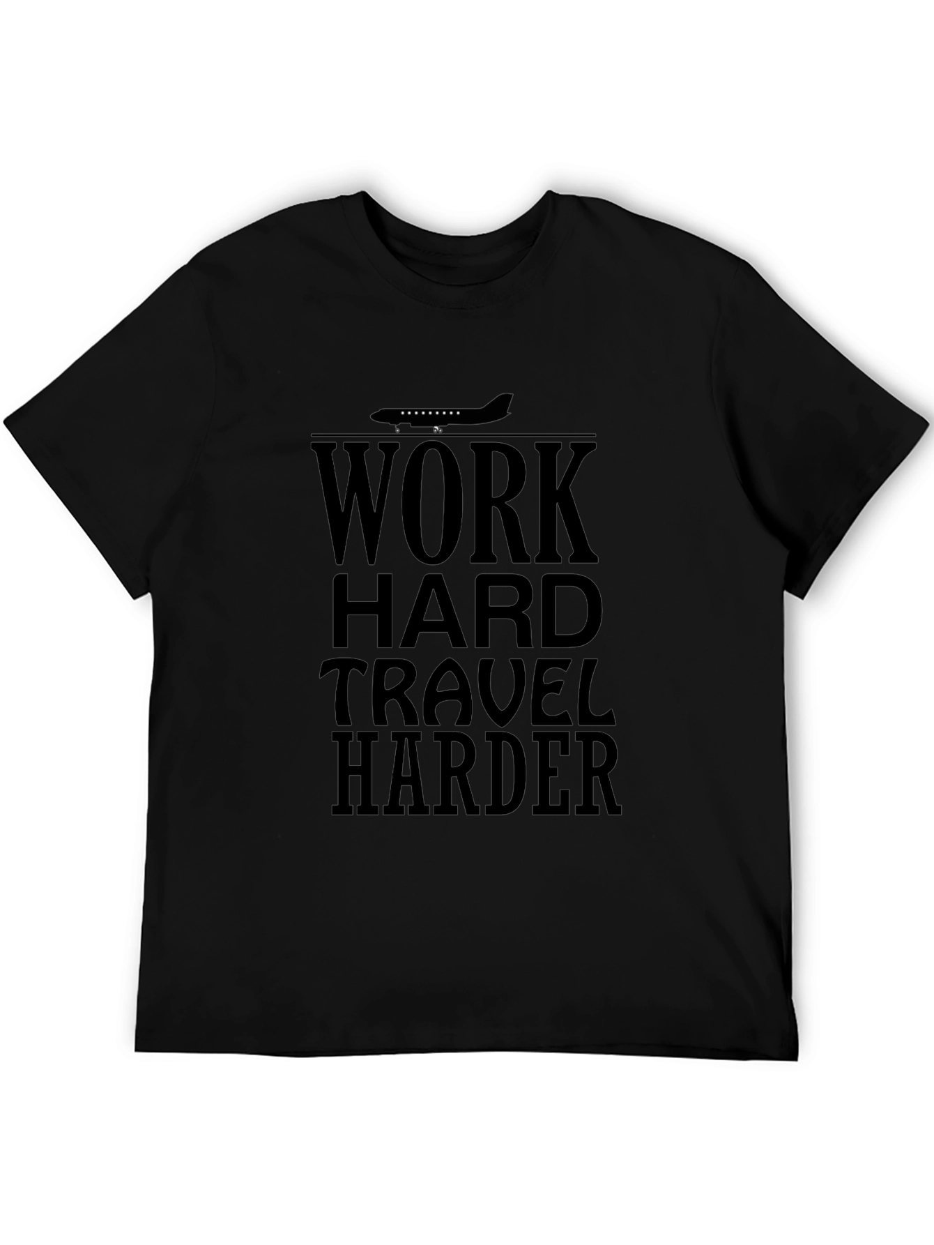 Work Hard Travel Harder Black Graphic Tee