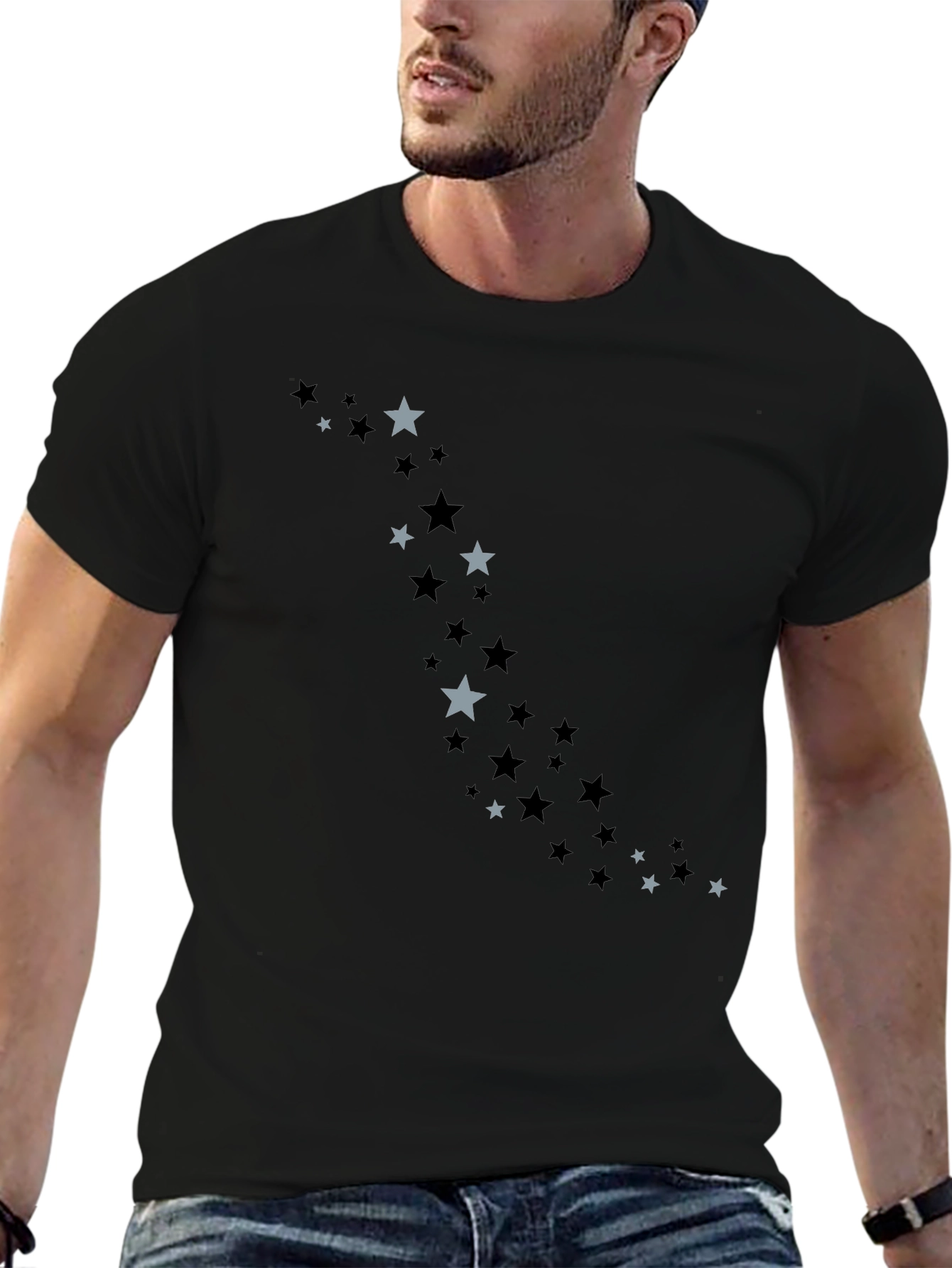 Starry Night Black T-Shirt - Casual Comfort