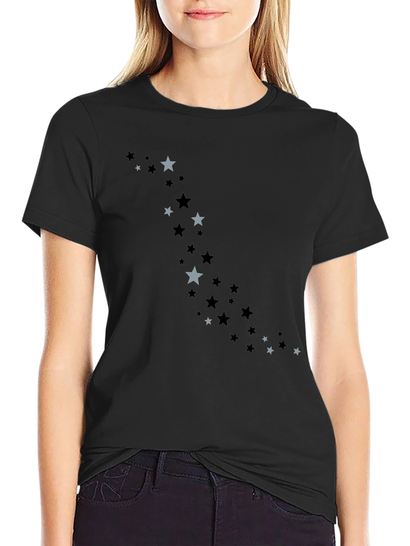 Starry Night Black T-Shirt - Casual Comfort