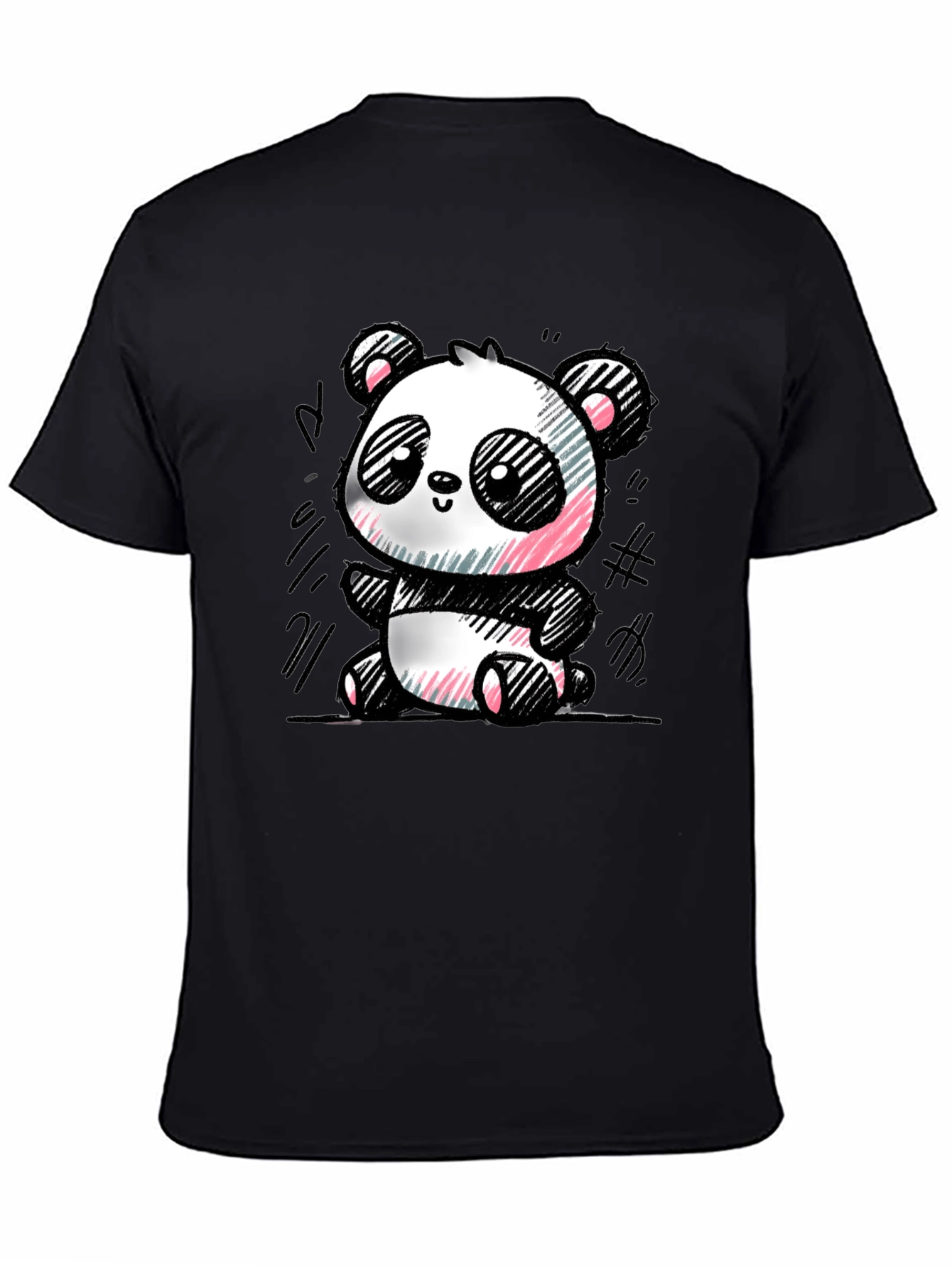 Cute Panda Sketch Graphic T-Shirt