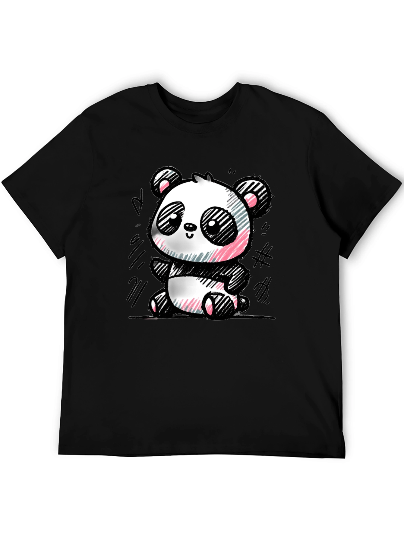 Cute Panda Sketch Graphic T-Shirt