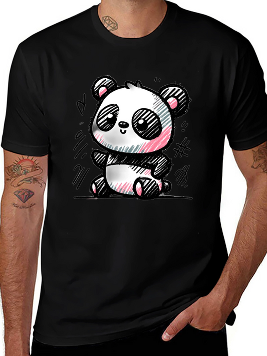 Cute Panda Sketch Graphic T-Shirt