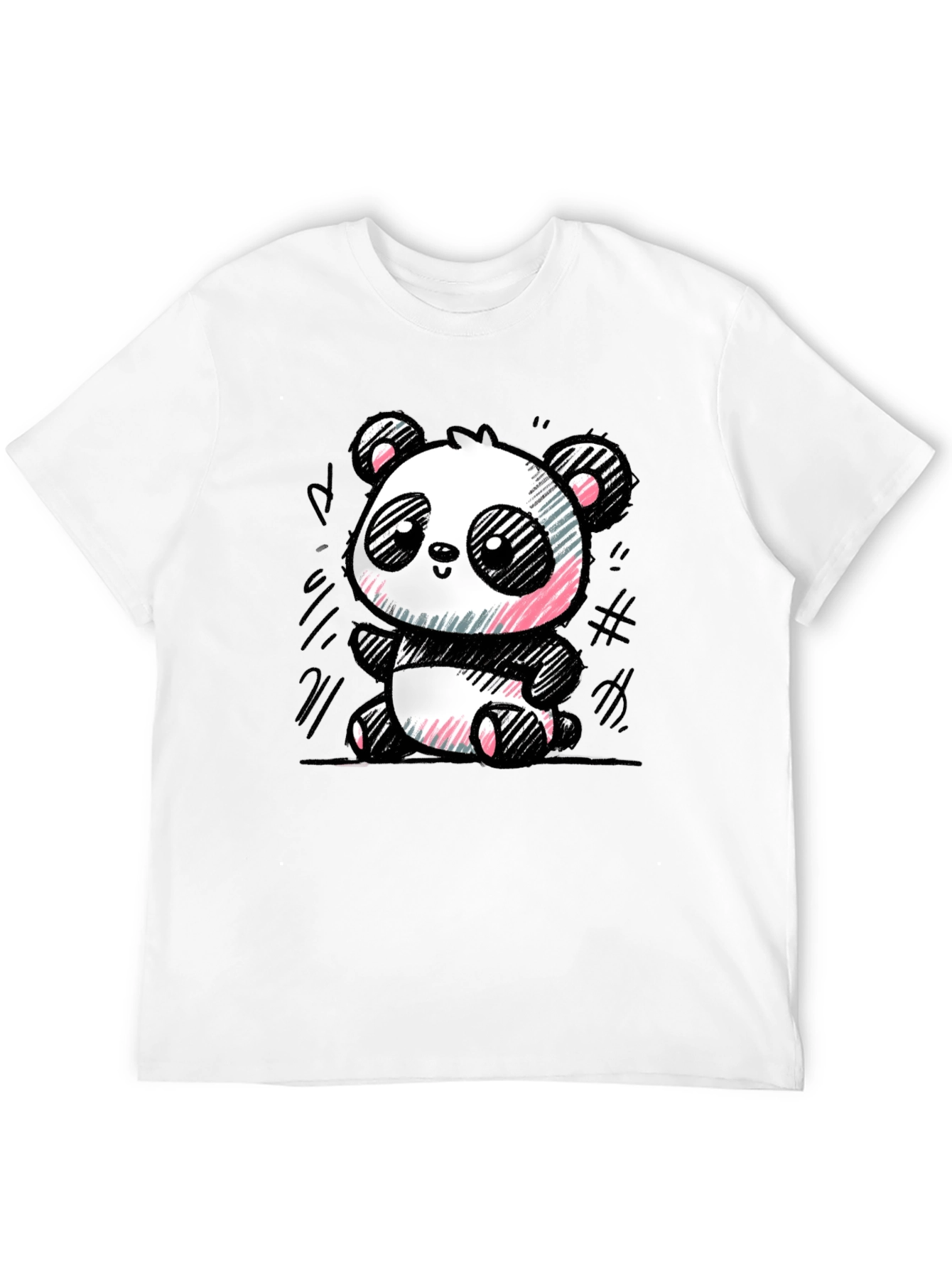 Cute Panda Sketch Graphic T-Shirt