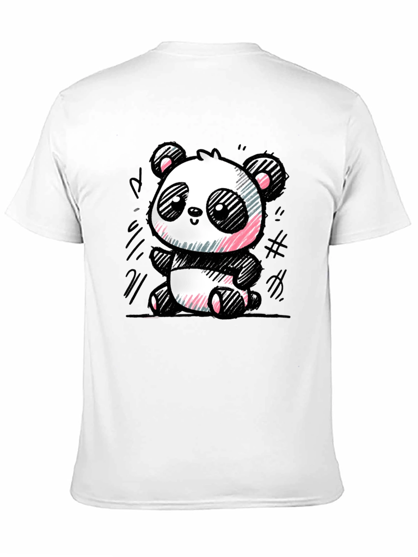 Cute Panda Sketch Graphic T-Shirt