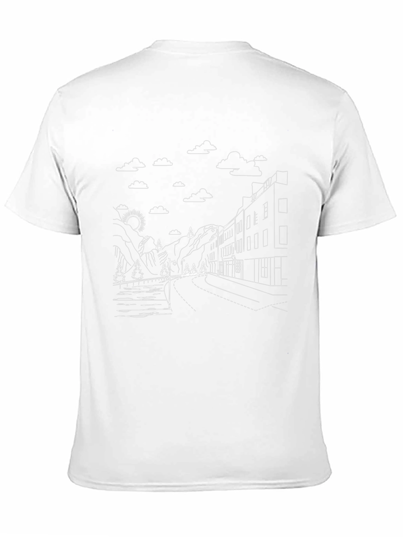 Urban Landscape Graphic Tee - Black Cotton Blend