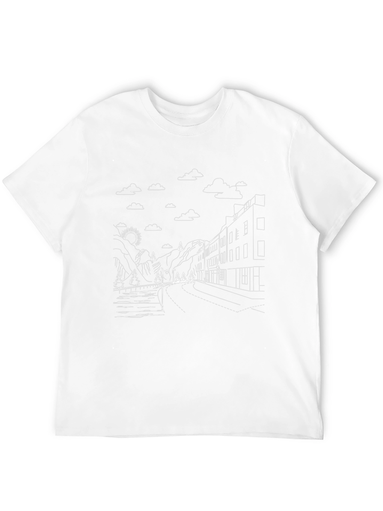Urban Landscape Graphic Tee - Black Cotton Blend