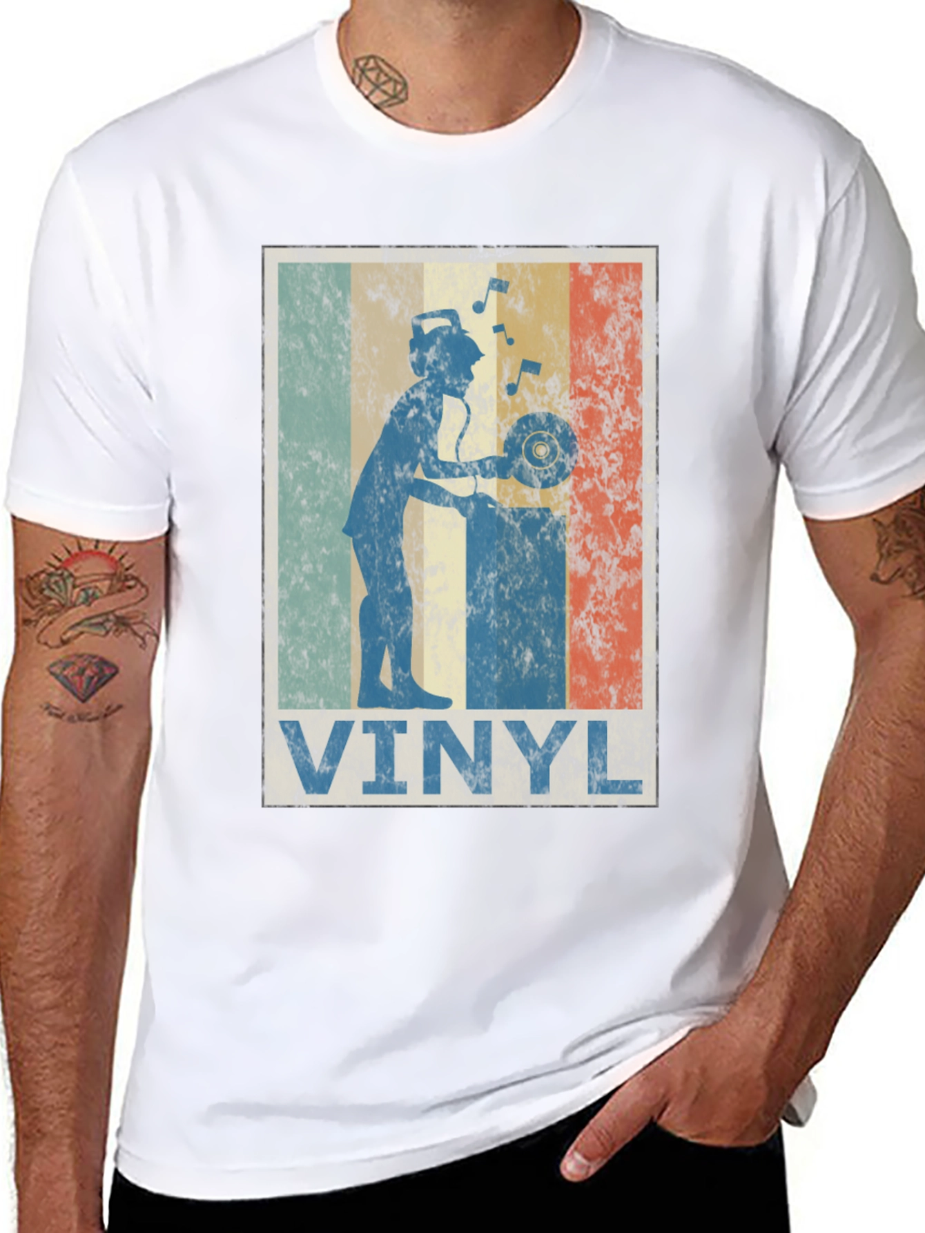 Retro Vinyl DJ Graphic T-Shirt
