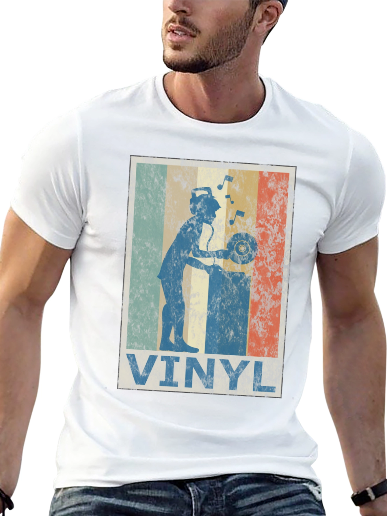 Retro Vinyl DJ Graphic T-Shirt