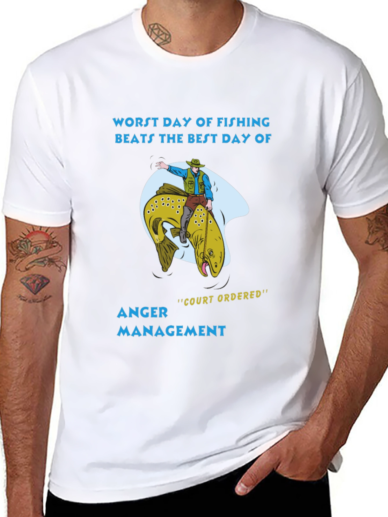 Fishing T-Shirt: Anger Management Court Ordered