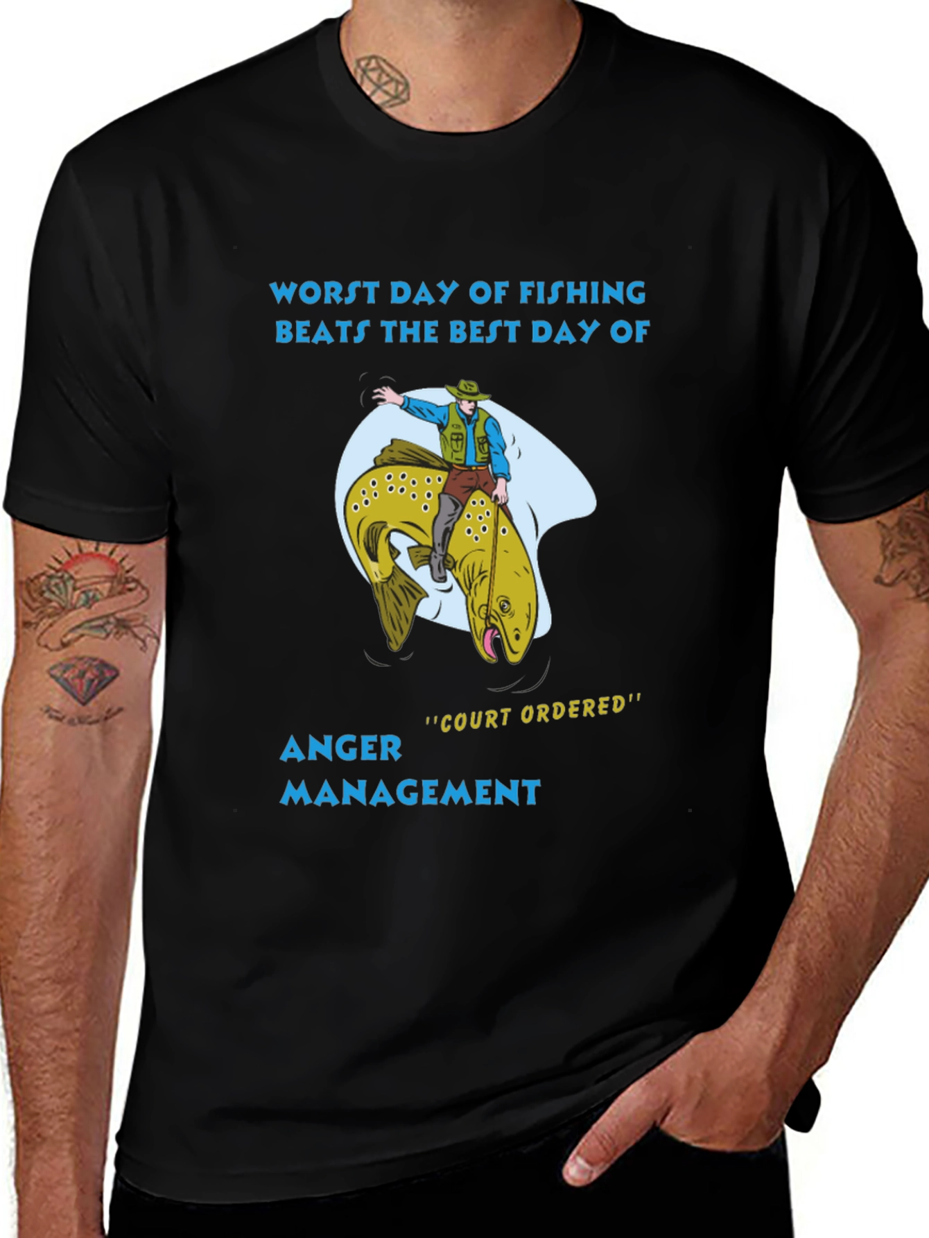 Fishing T-Shirt: Anger Management Court Ordered