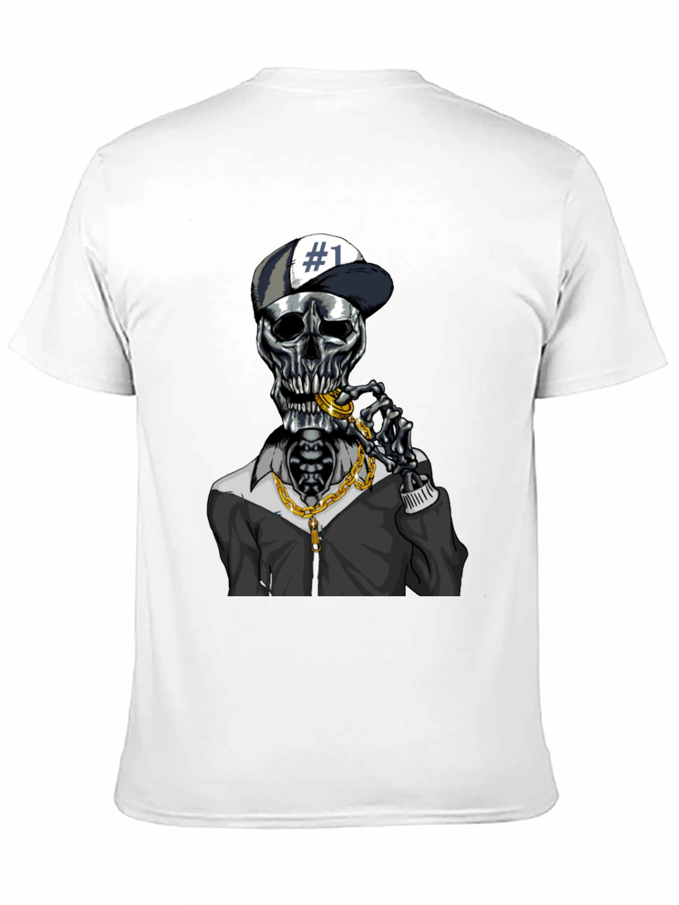 Trendy Skeleton Graphic Tee - Black