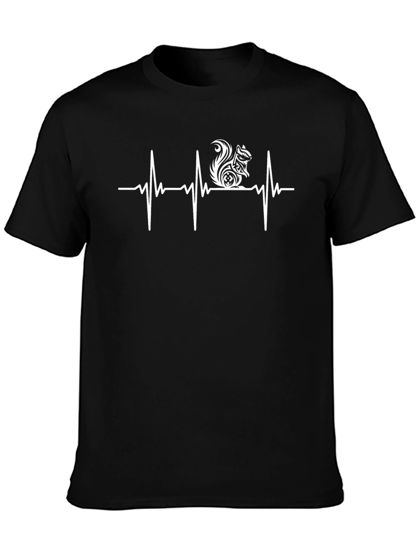 Squirrel Heartbeat T-Shirt - Black Graphic Tee