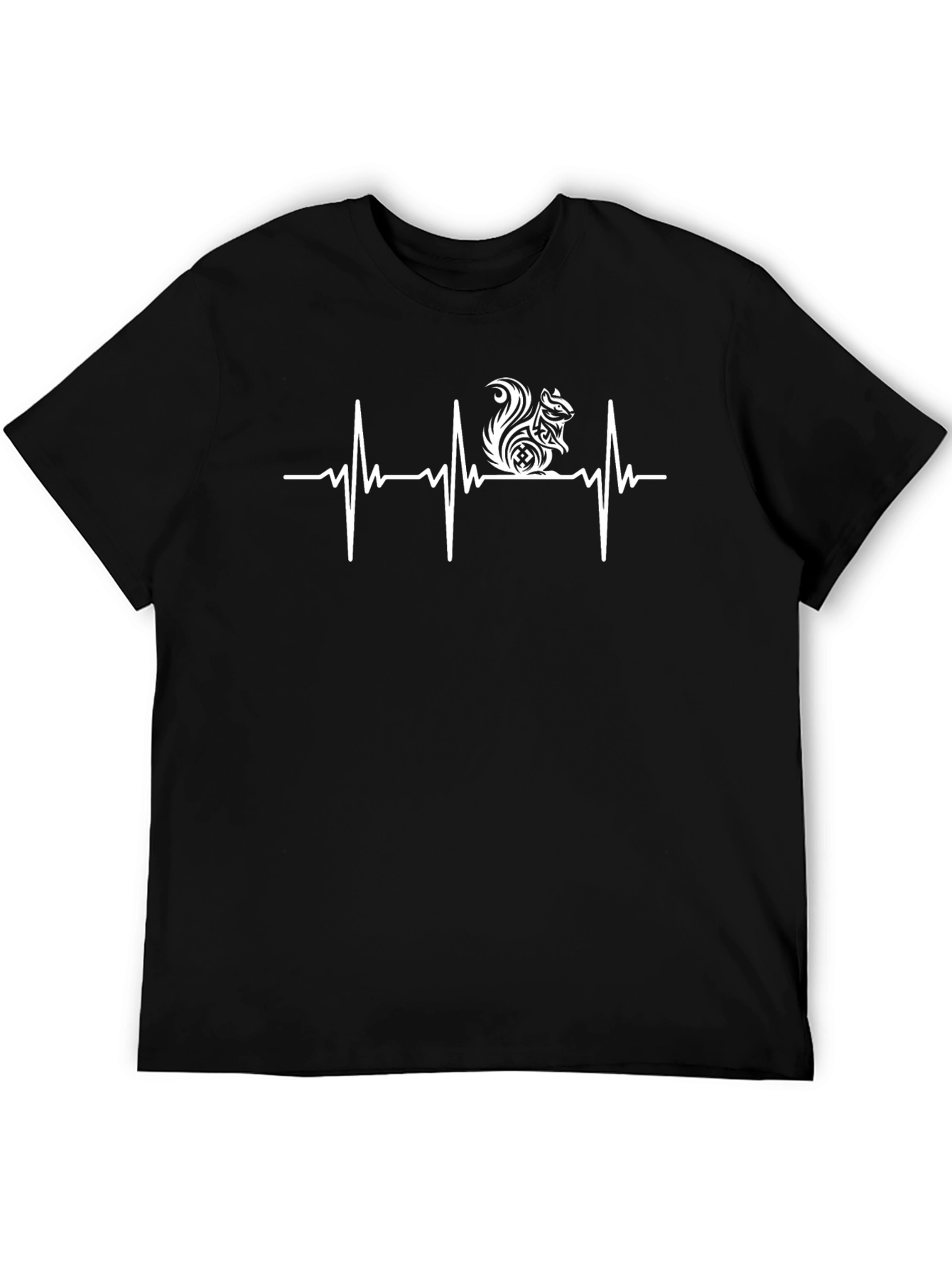 Squirrel Heartbeat T-Shirt - Black Graphic Tee