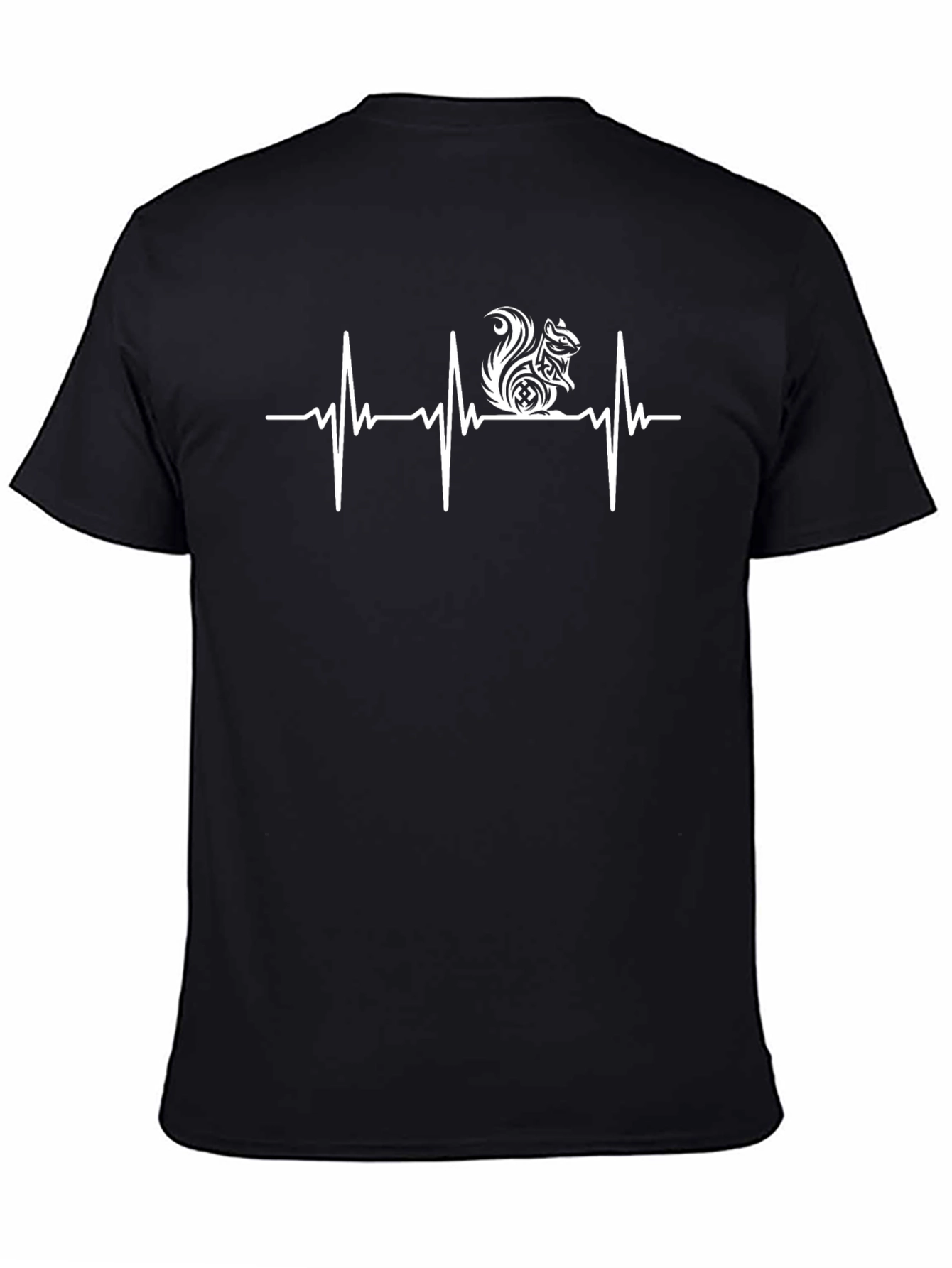 Squirrel Heartbeat T-Shirt - Black Graphic Tee