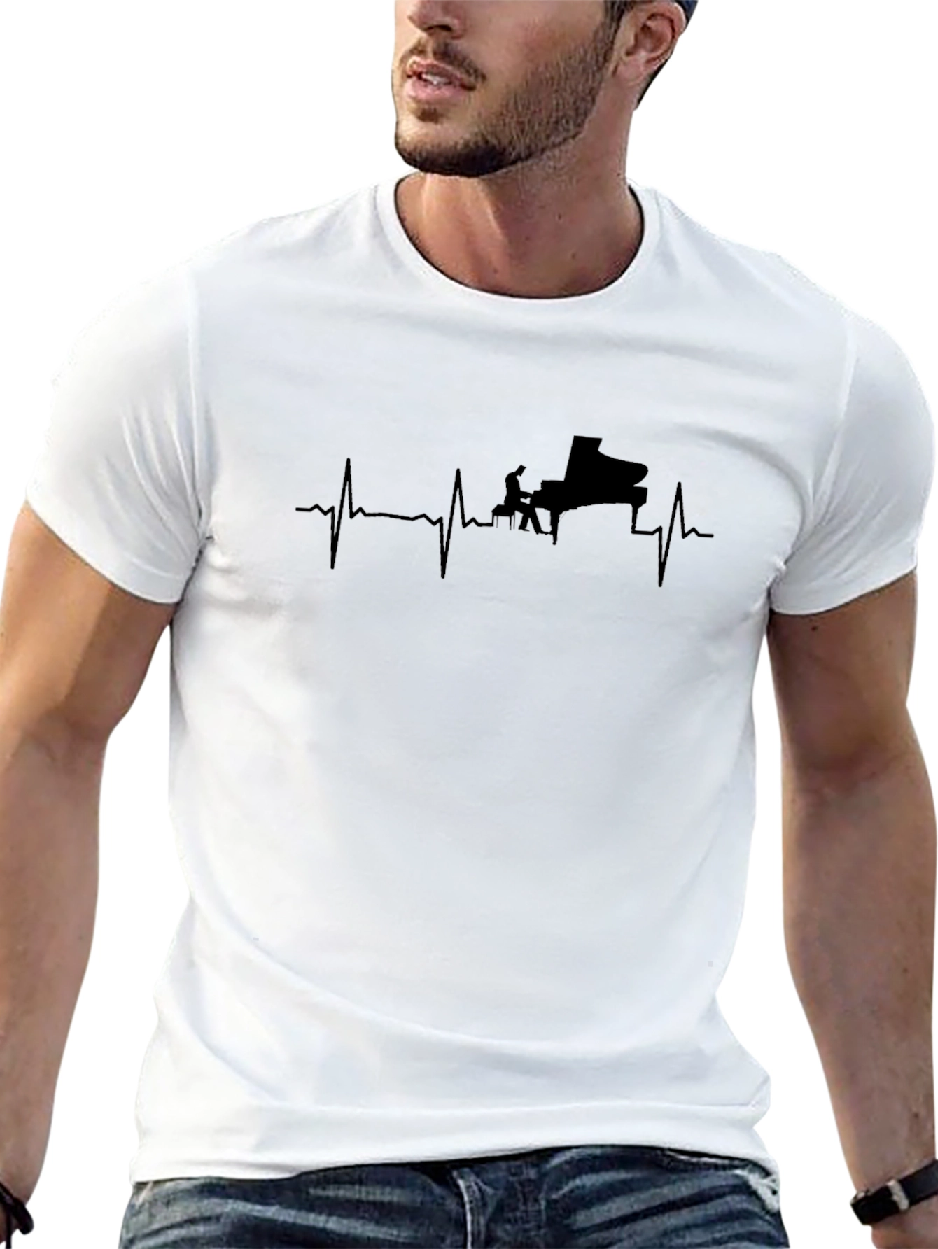 Piano Heartbeat T-Shirt - Musician Tee