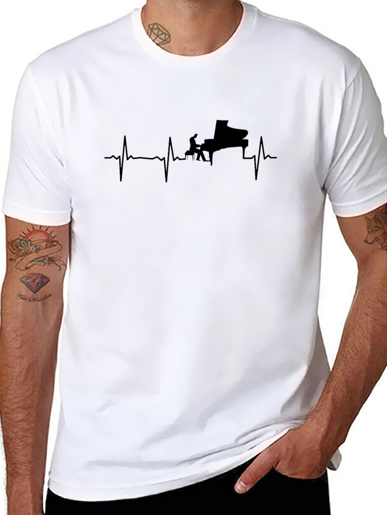 Piano Heartbeat T-Shirt - Musician Tee