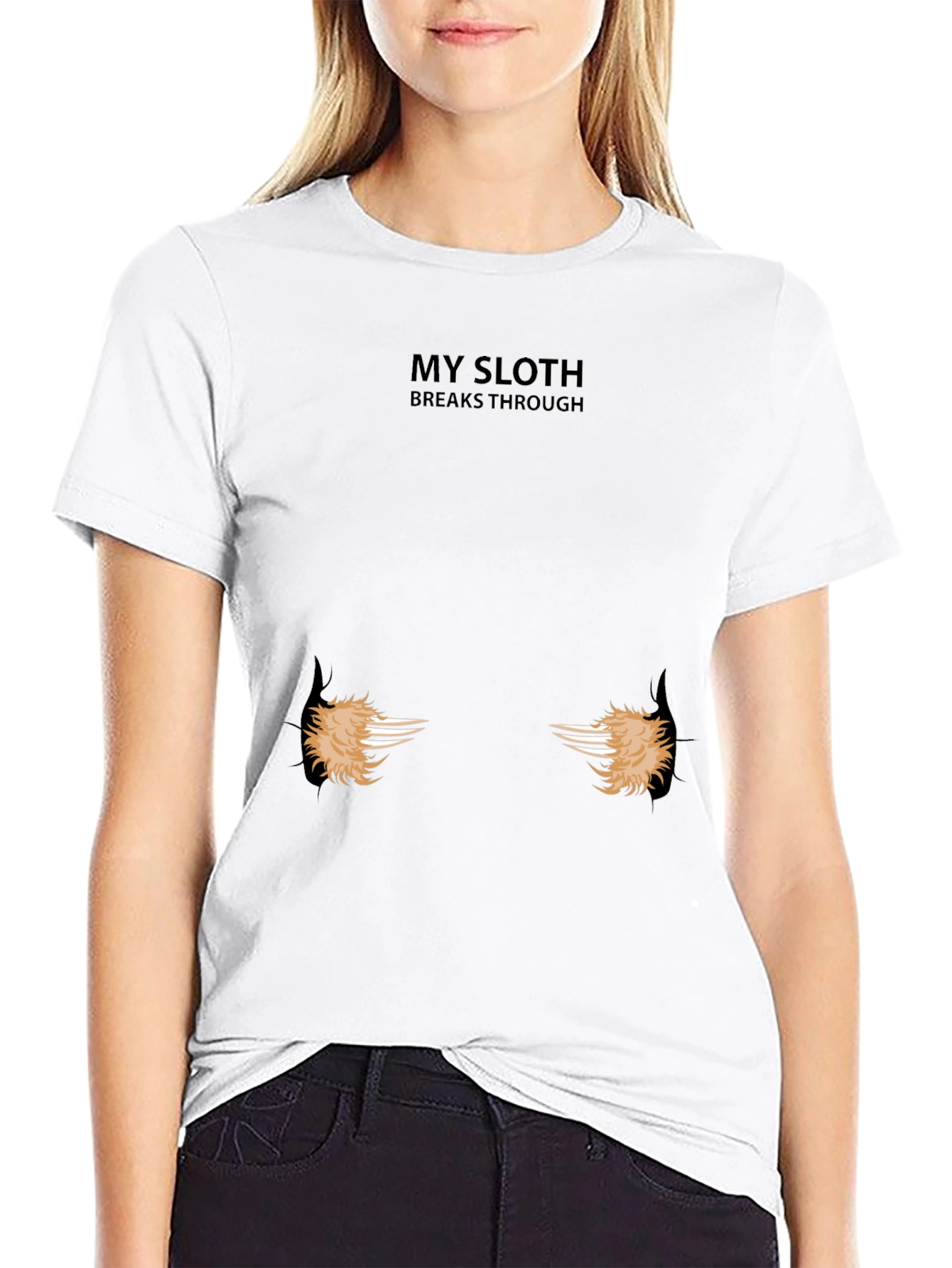 My Sloth Breaks Through T-Shirt Funny Graphic Tee