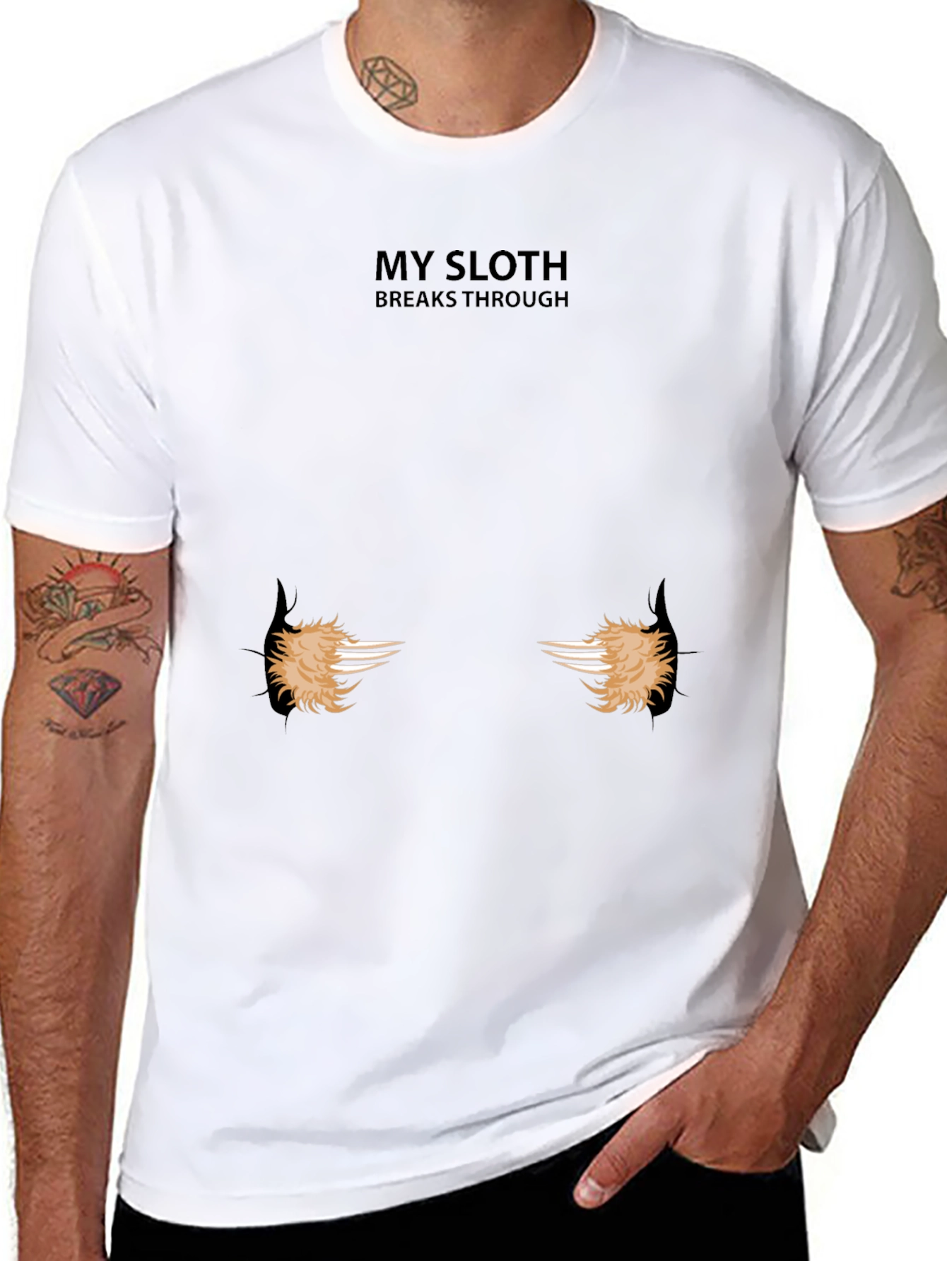 My Sloth Breaks Through T-Shirt Funny Graphic Tee