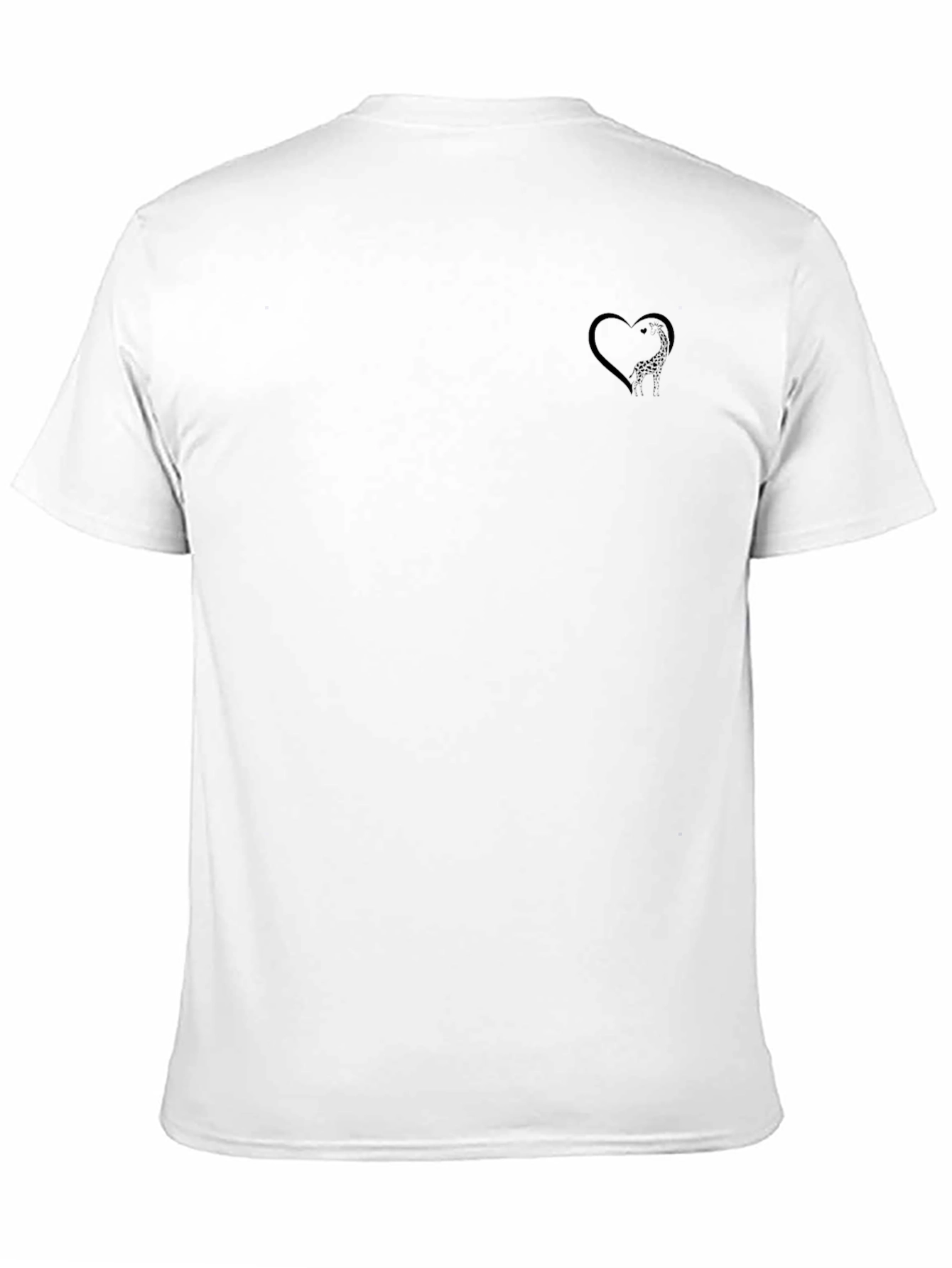 Mens Black T-Shirt with Heart Design