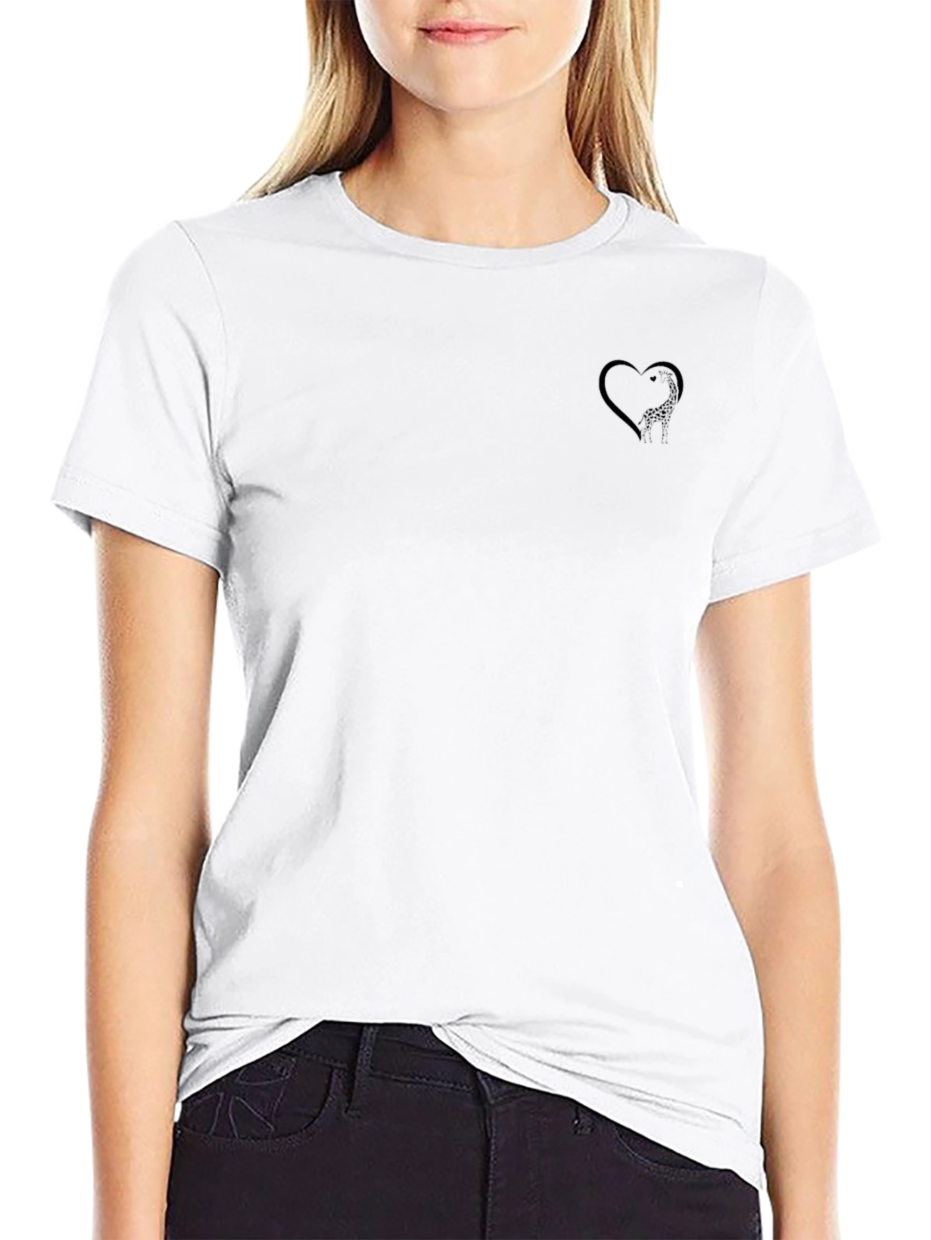 Mens Black T-Shirt with Heart Design