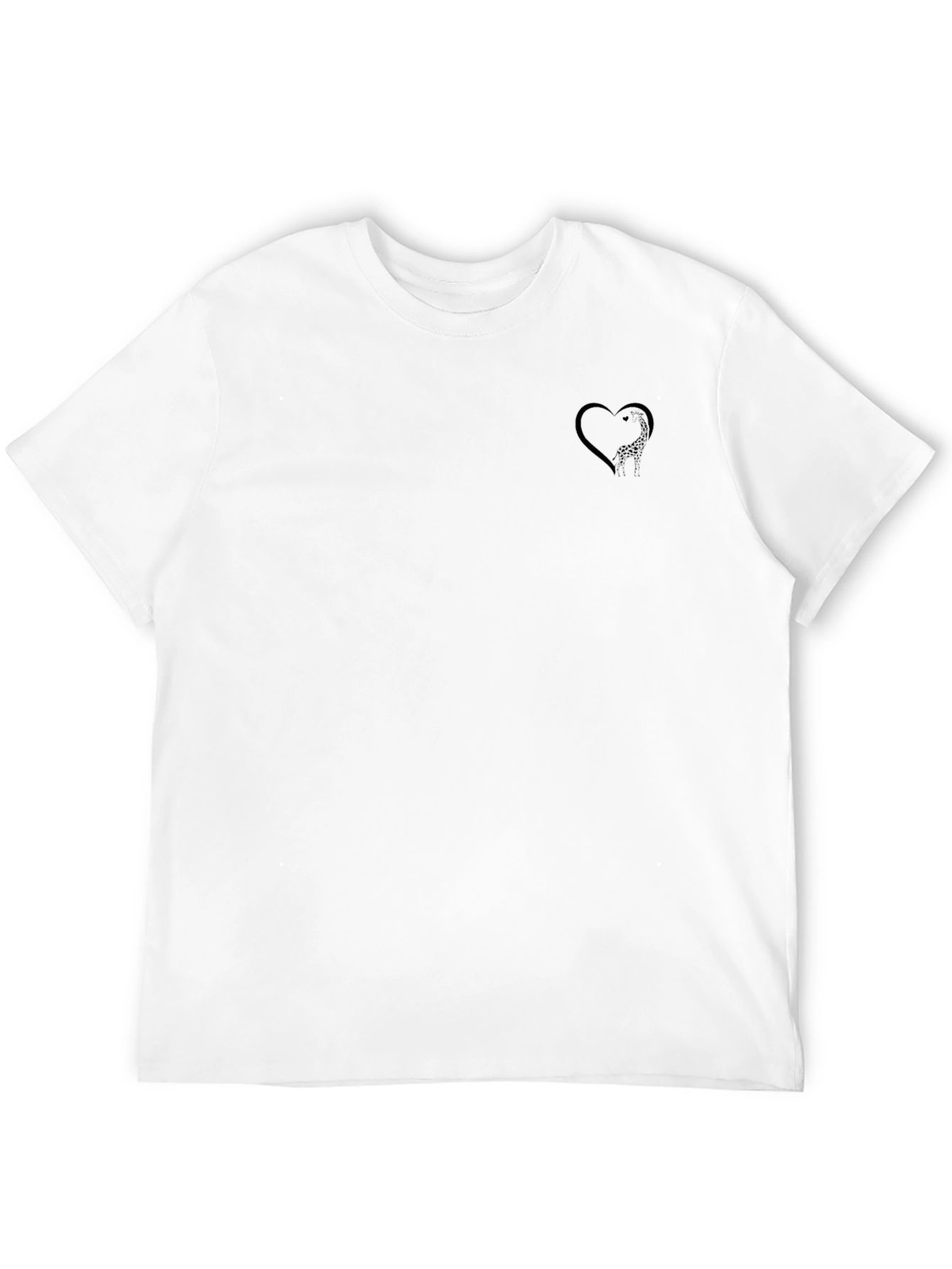Mens Black T-Shirt with Heart Design