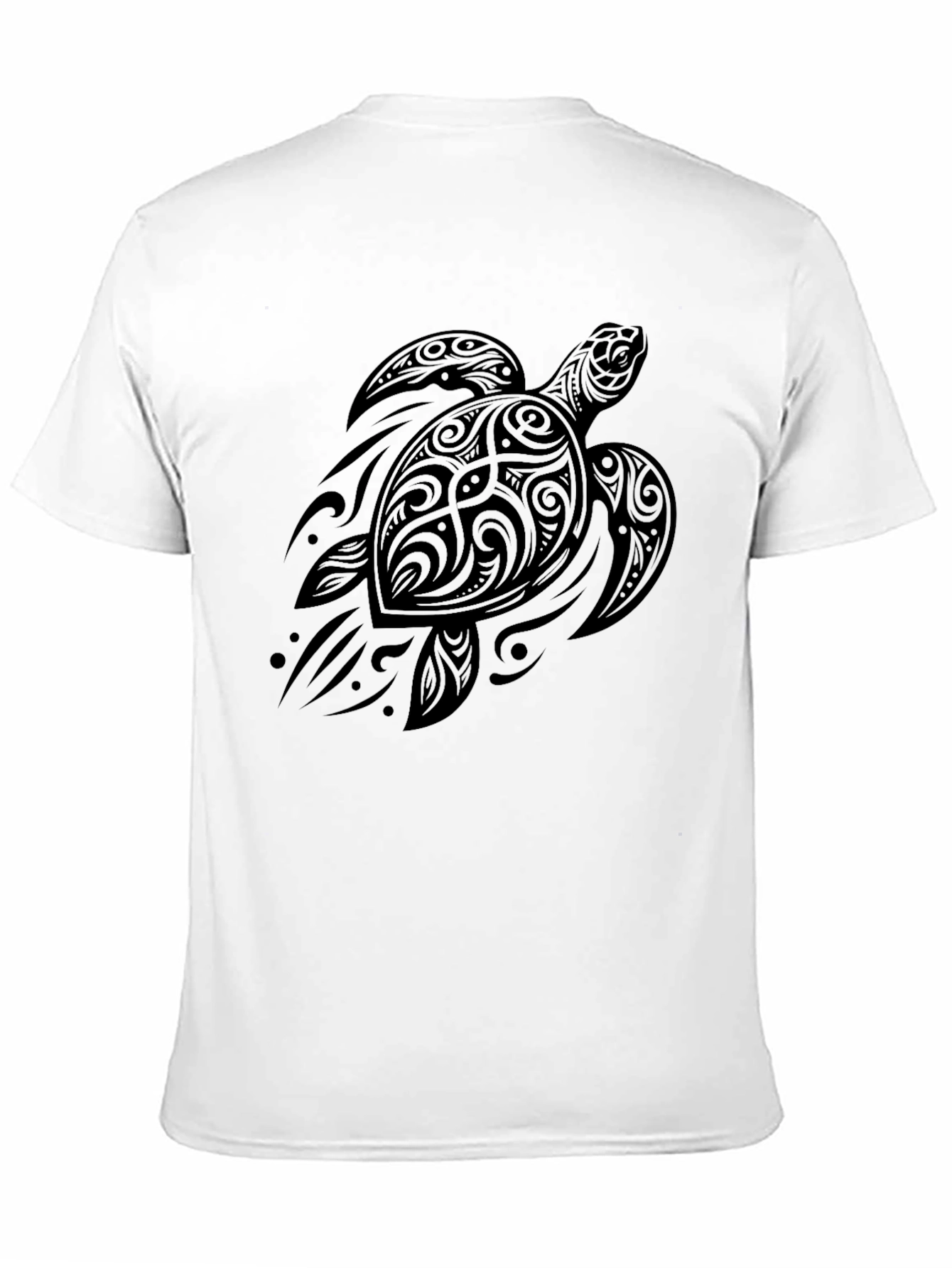 Tribal Turtle Graphic Black T-Shirt