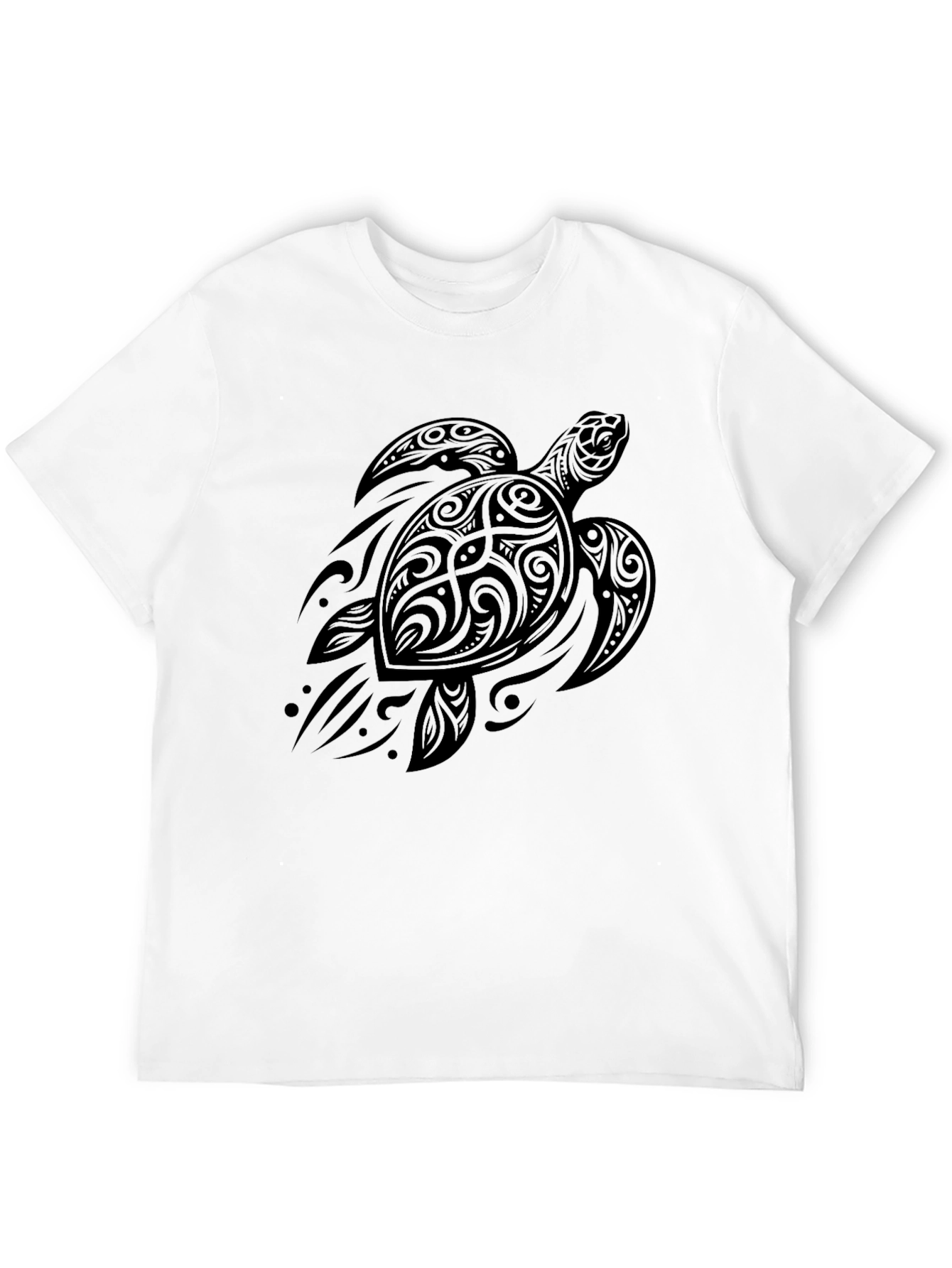 Tribal Turtle Graphic Black T-Shirt