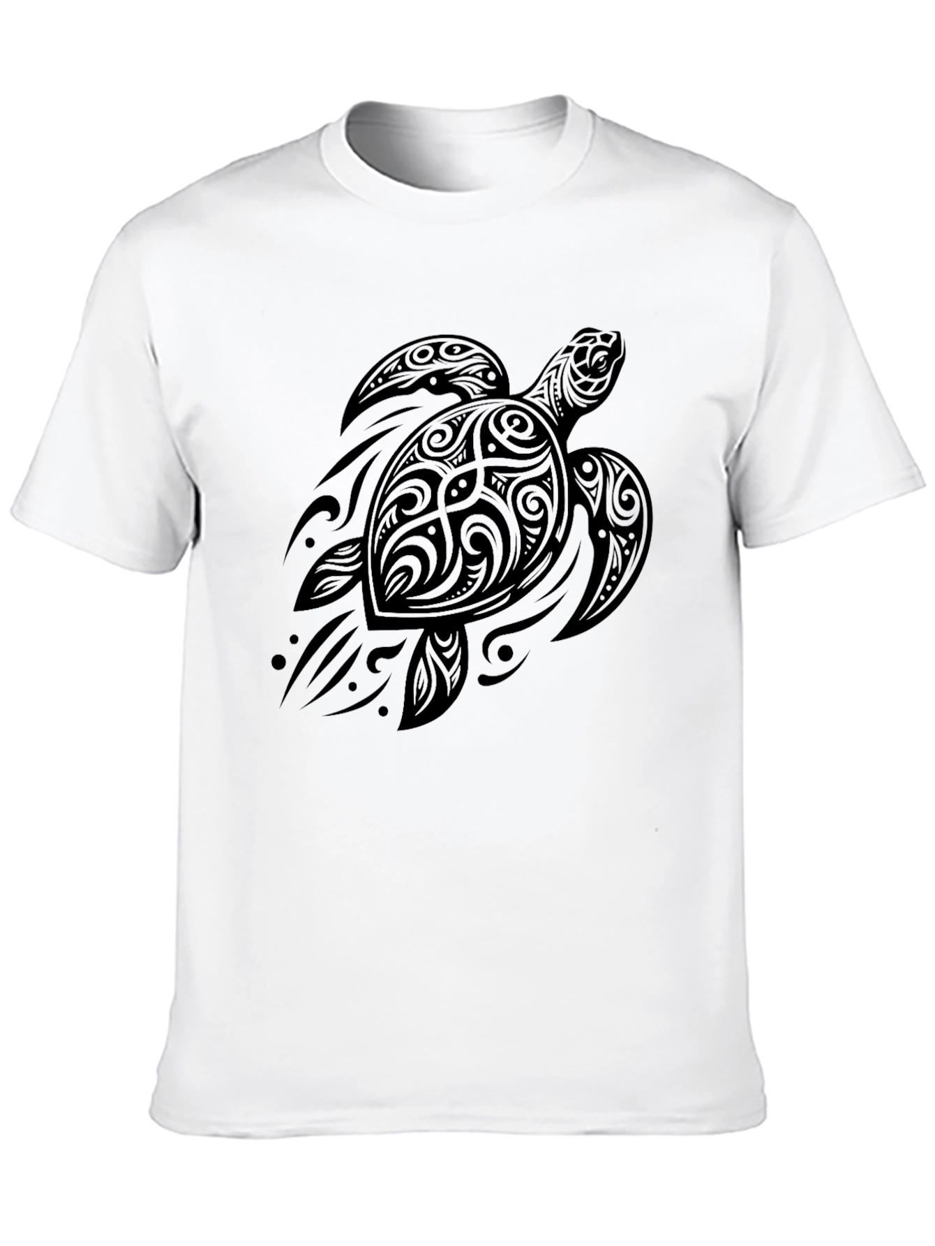 Tribal Turtle Graphic Black T-Shirt