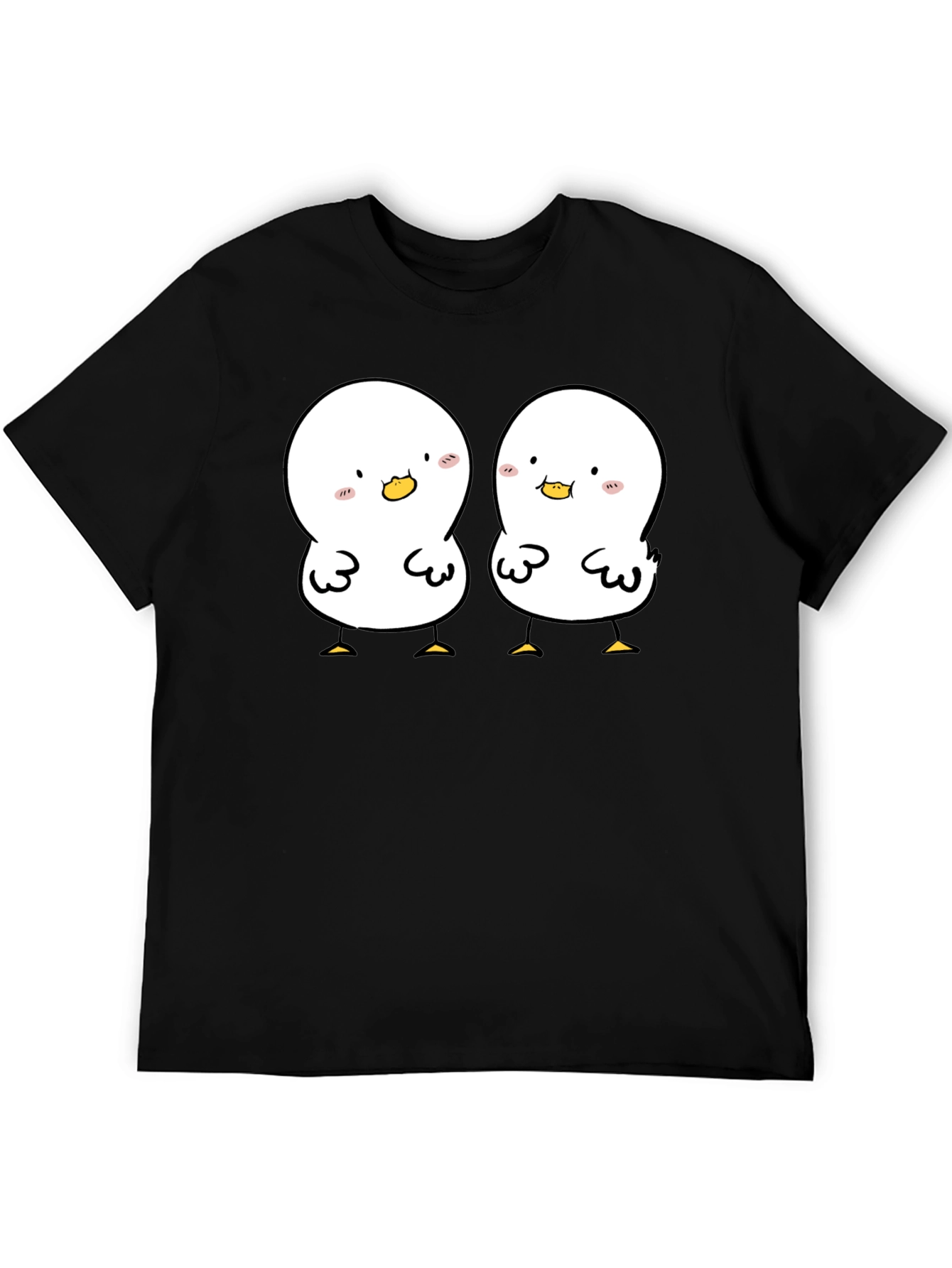 Cute Duckling Graphic Tee - Soft Black Cotton Shirt