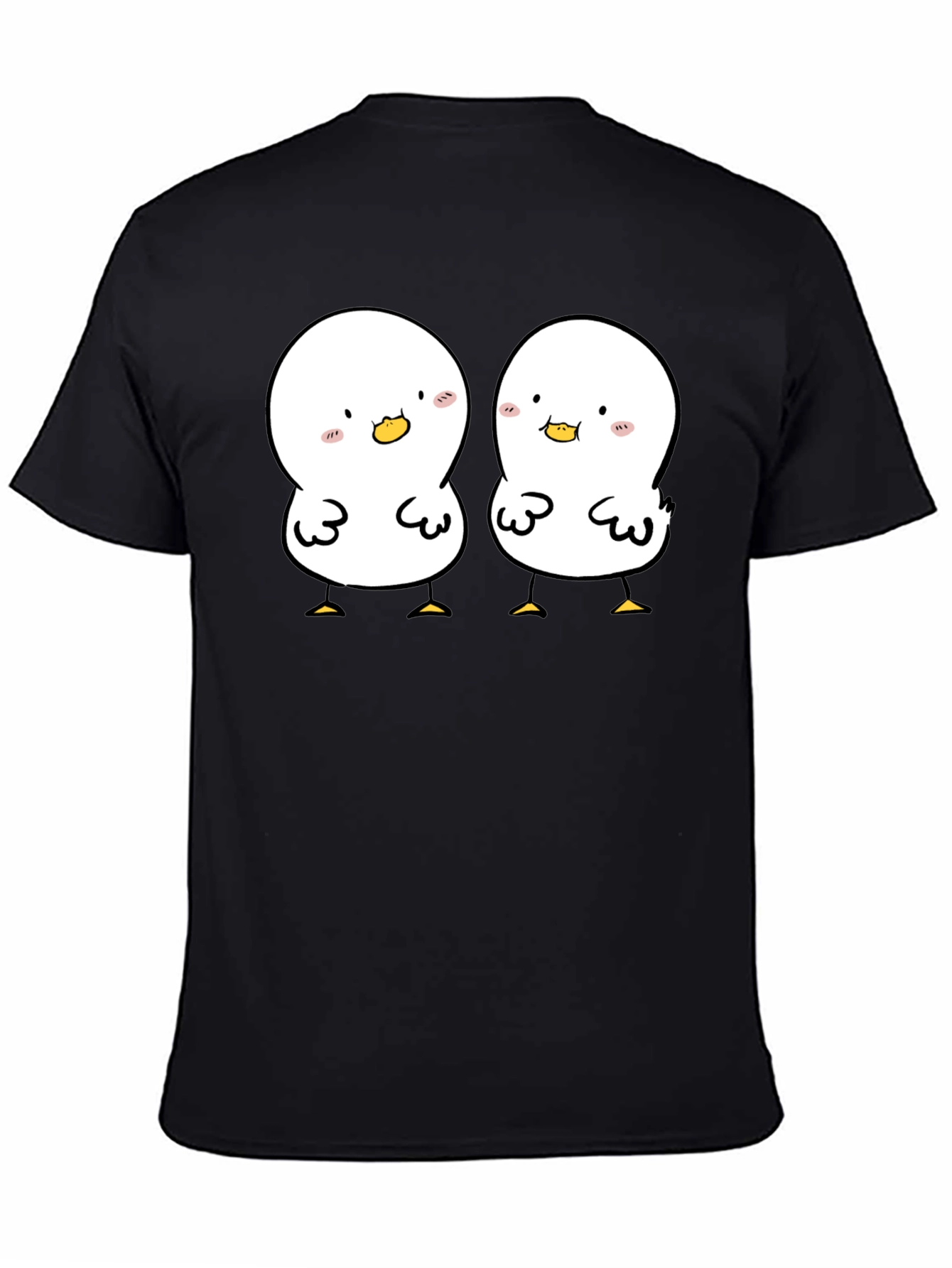 Cute Duckling Graphic Tee - Soft Black Cotton Shirt