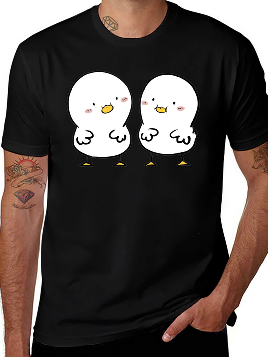 Cute Duckling Graphic Tee - Soft Black Cotton Shirt