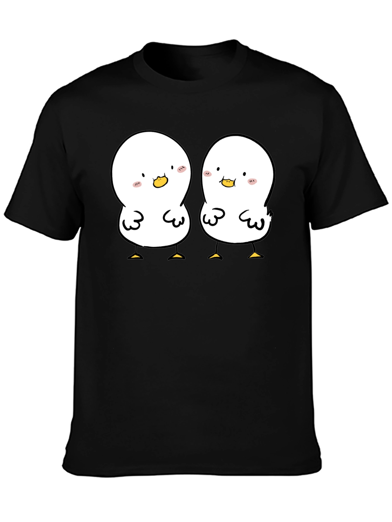 Cute Duckling Graphic Tee - Soft Black Cotton Shirt