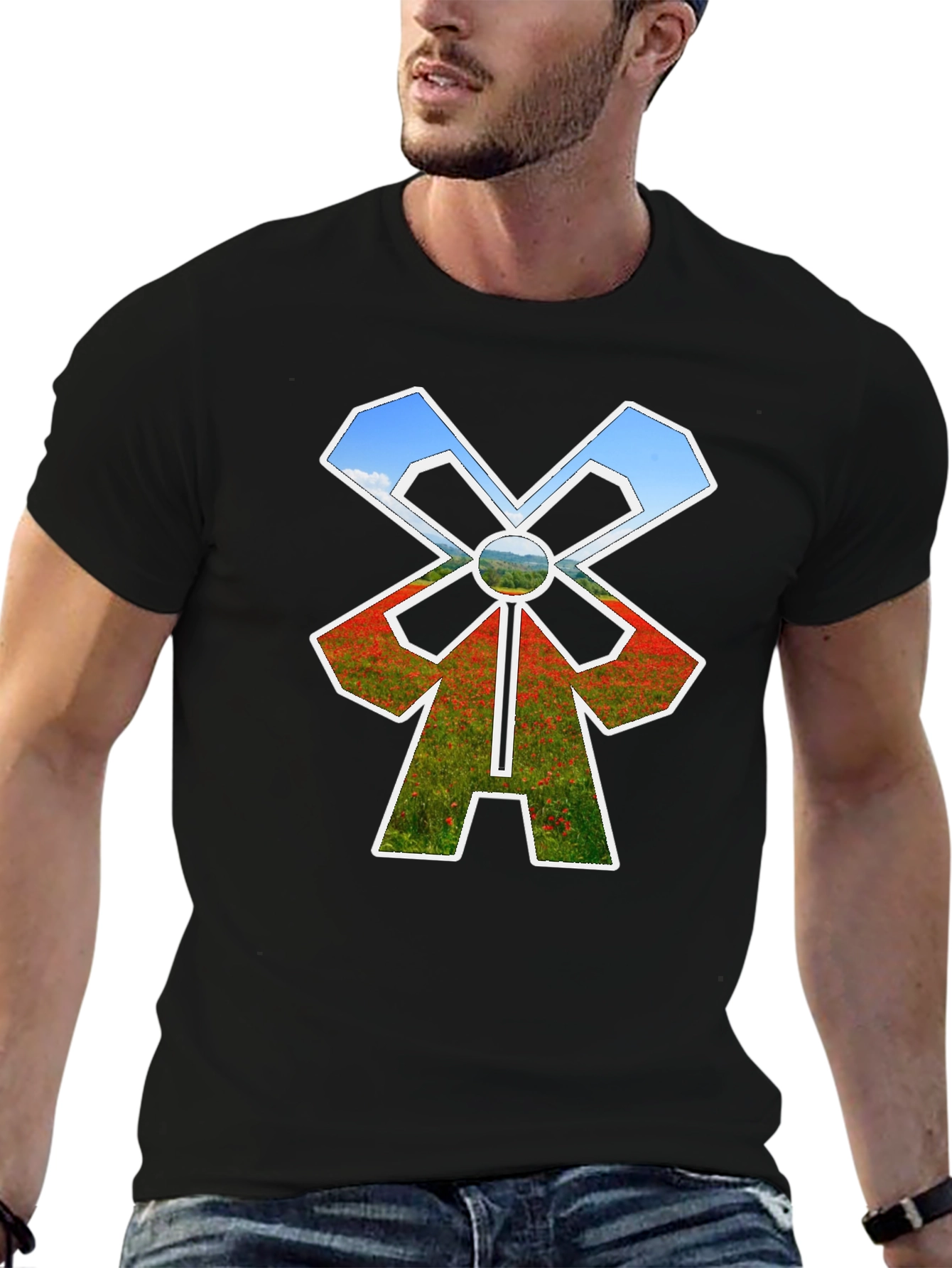Windmill T-Shirt - Nature Scene Design