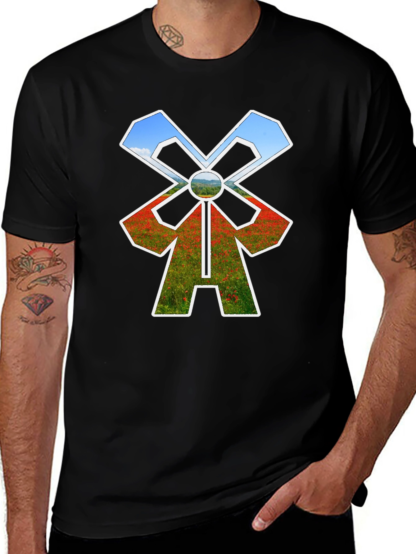 Windmill T-Shirt - Nature Scene Design